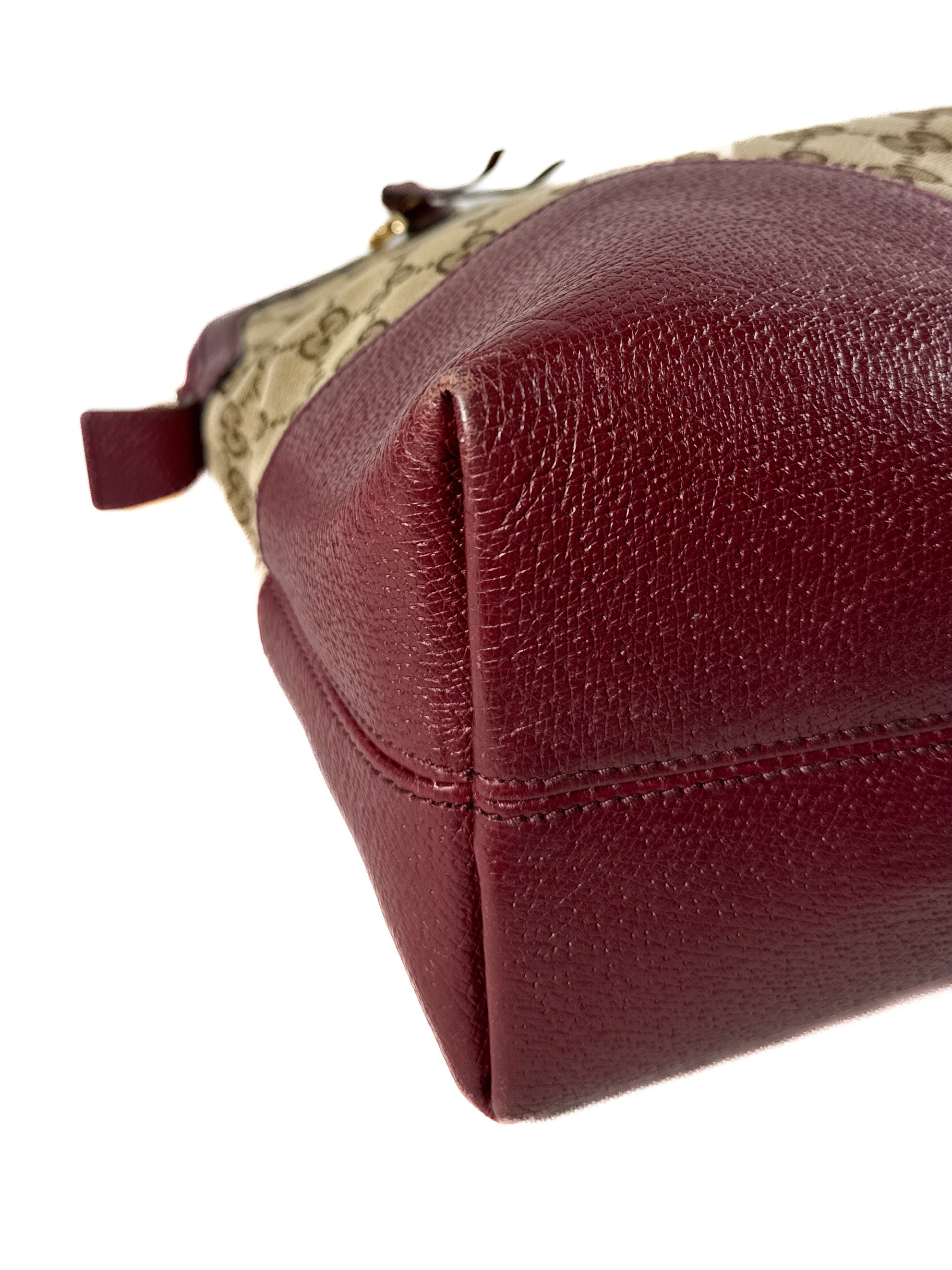 Gucci brown burgundy domed medium Bree satchel 520981