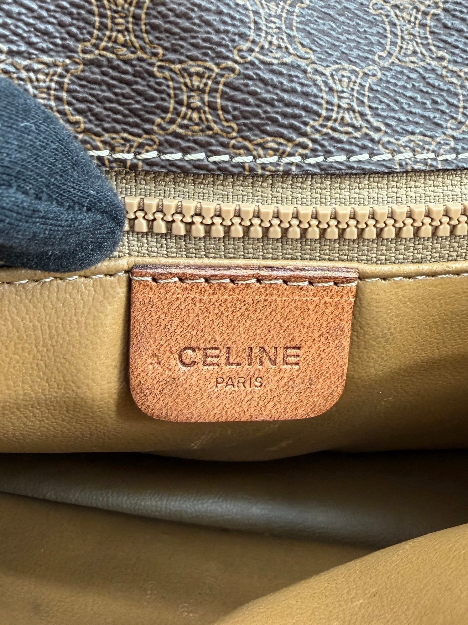 Celine vintage brown macadam wristlet M07