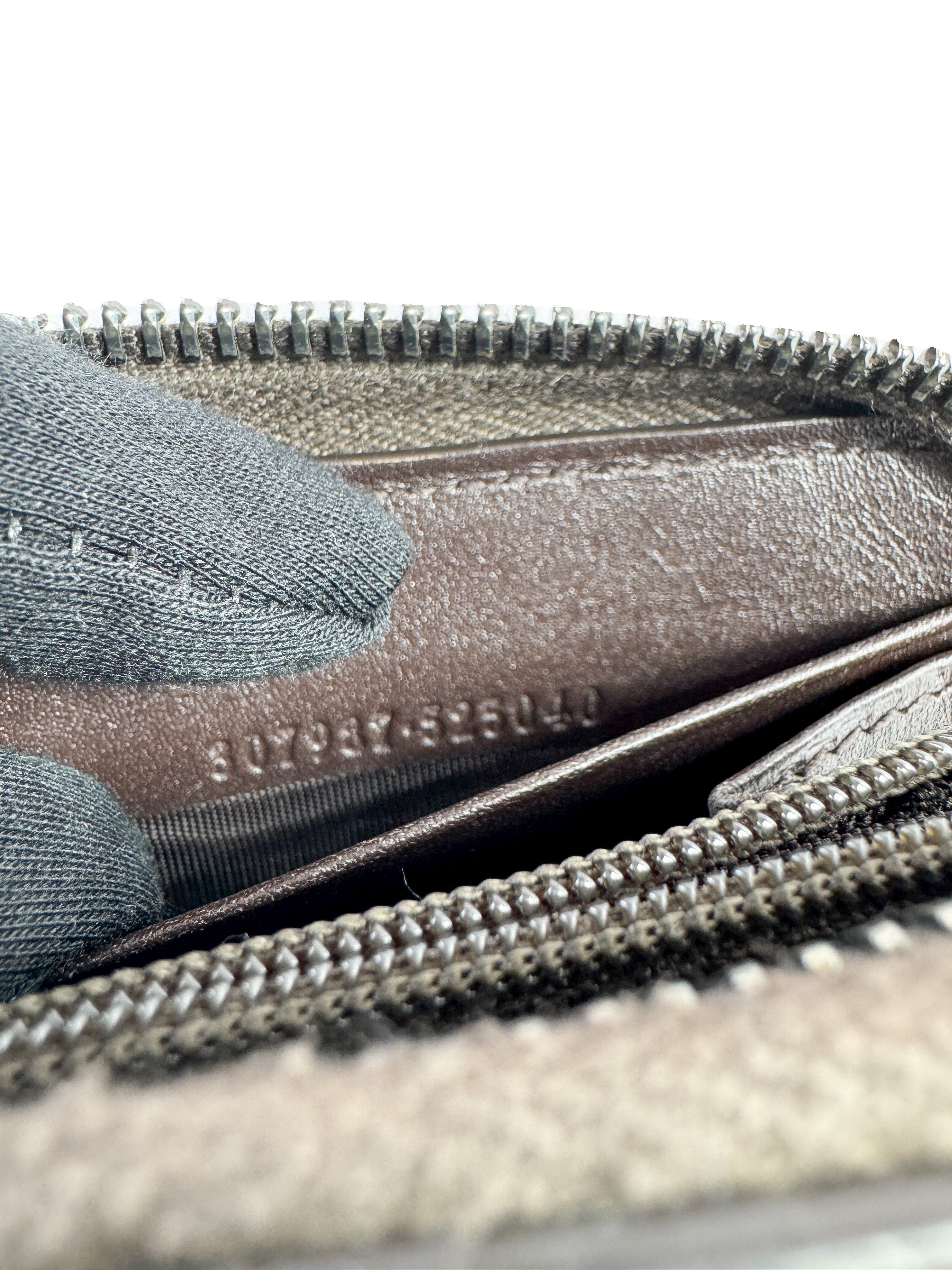 Gucci dark brown Guccissima zip around wallet  307987-525040