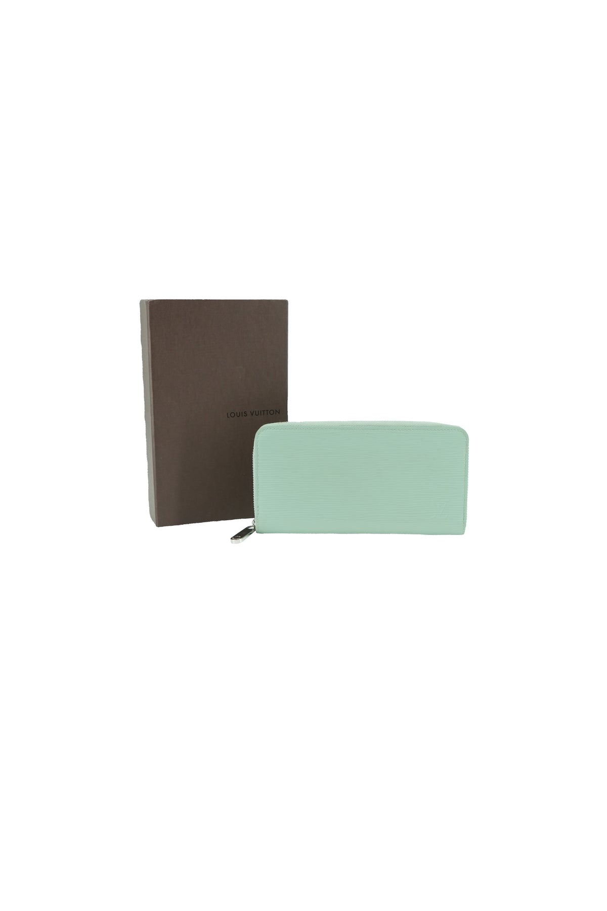 Louis Vuitton light green epi electric wallet CA0162