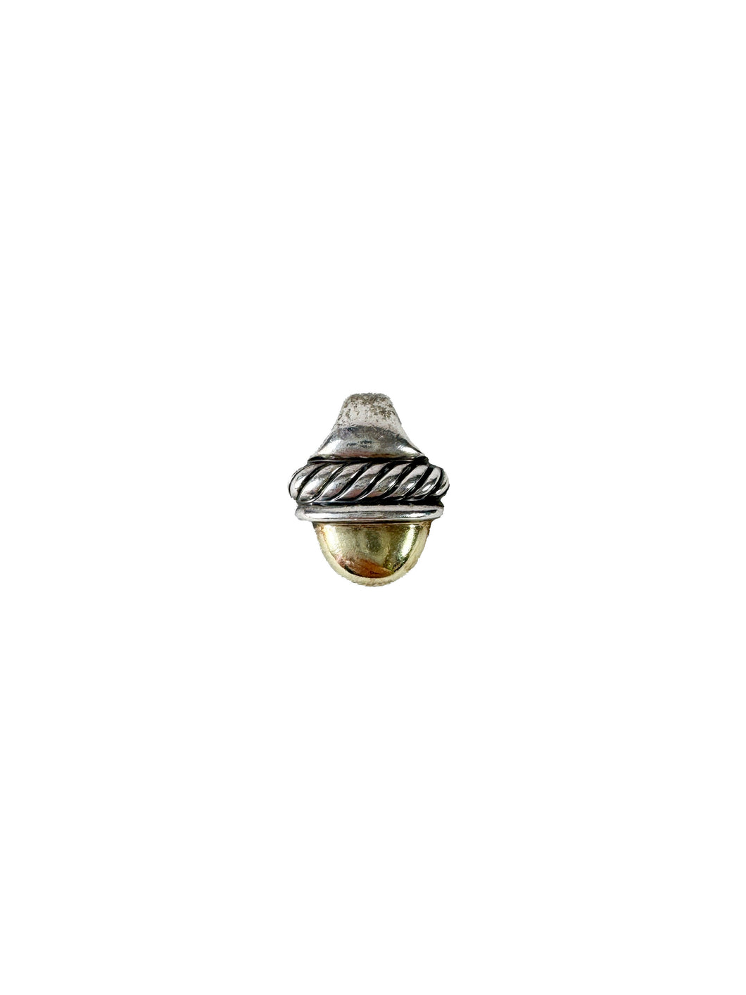 David Yurman sterling silver, yellow gold cable pendant