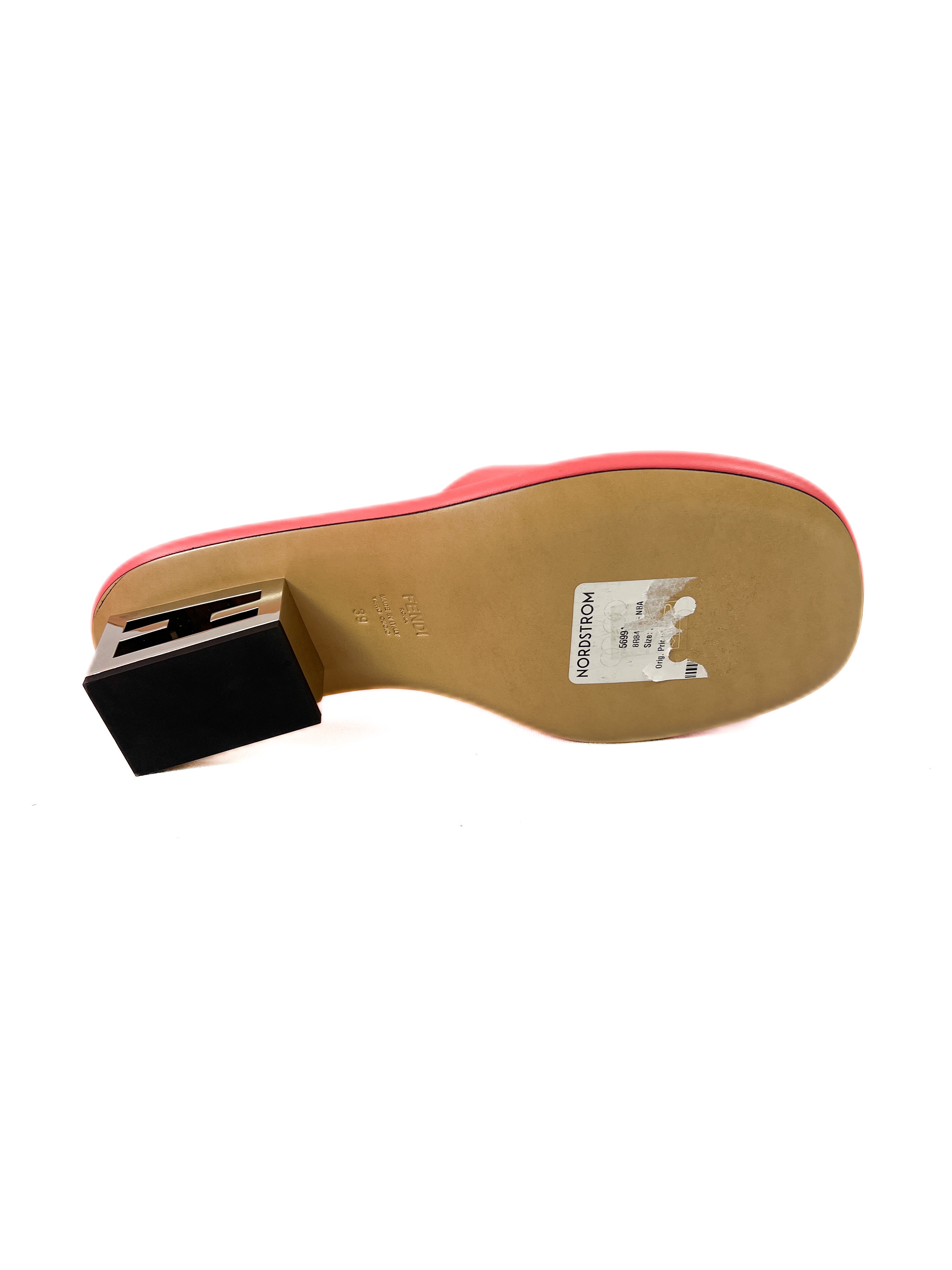 Fendi nappa pink leather 60mm slides size 39 NEW BOX retail $995
