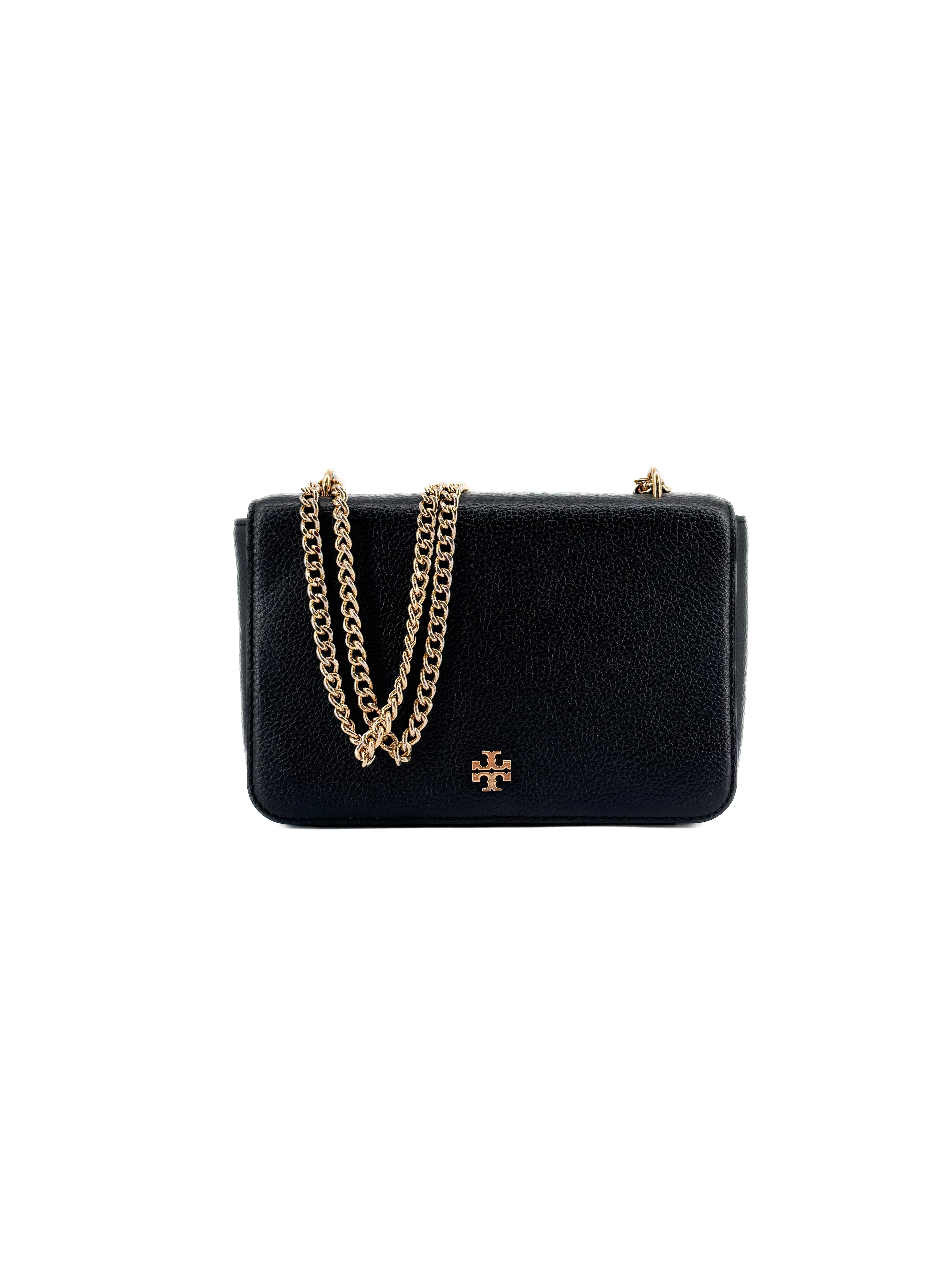 Tory Burch Carter black leather shoulder bag