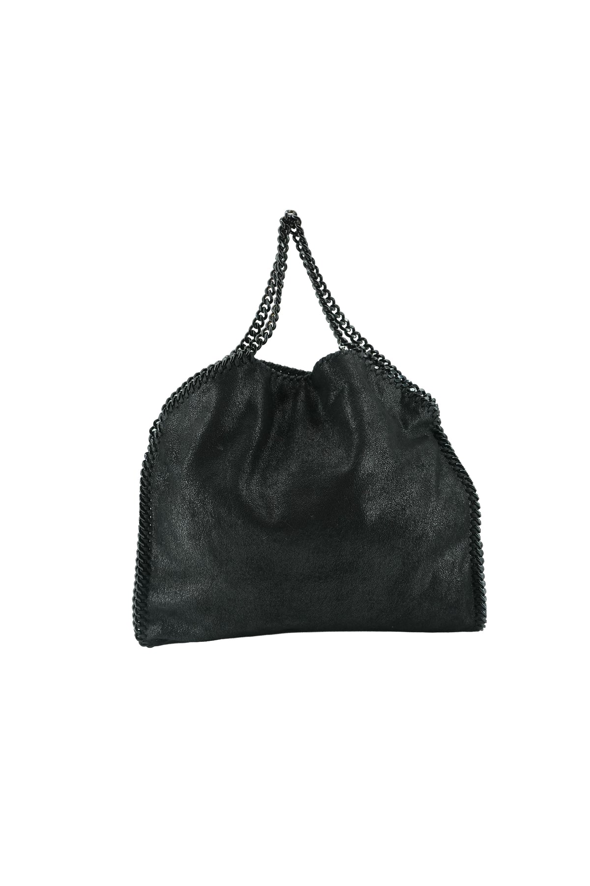 Stella McCartney black Falabella fold over Shaggy Deer tote