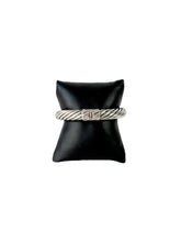 David Yurman 10mm sterling silver gold domed hinged cable bracelet