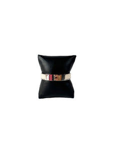 Hermès silver/beige Clic H bracelet ST1201