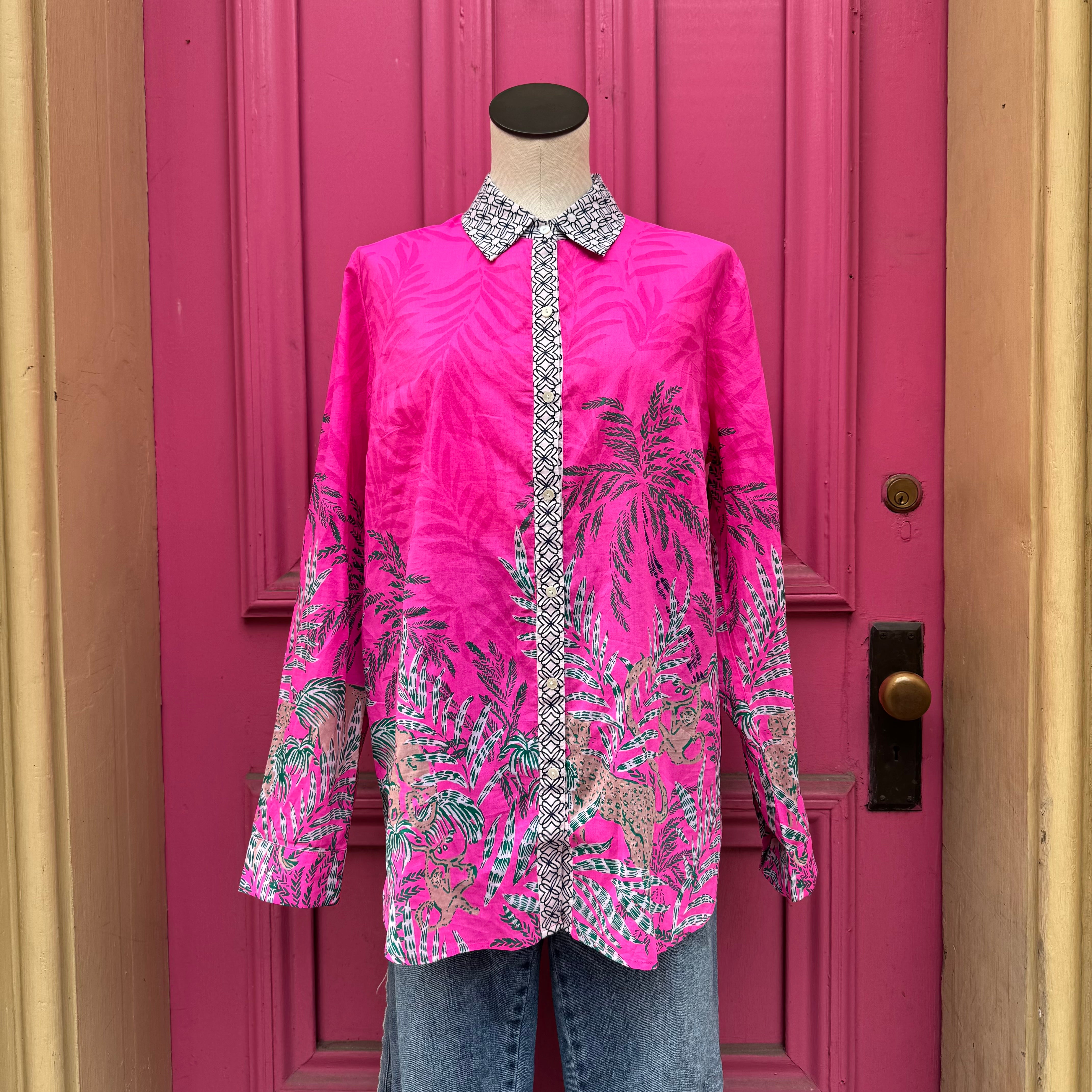 Lilly Pulitzer wild side Lake view tunic button up size XL NWT