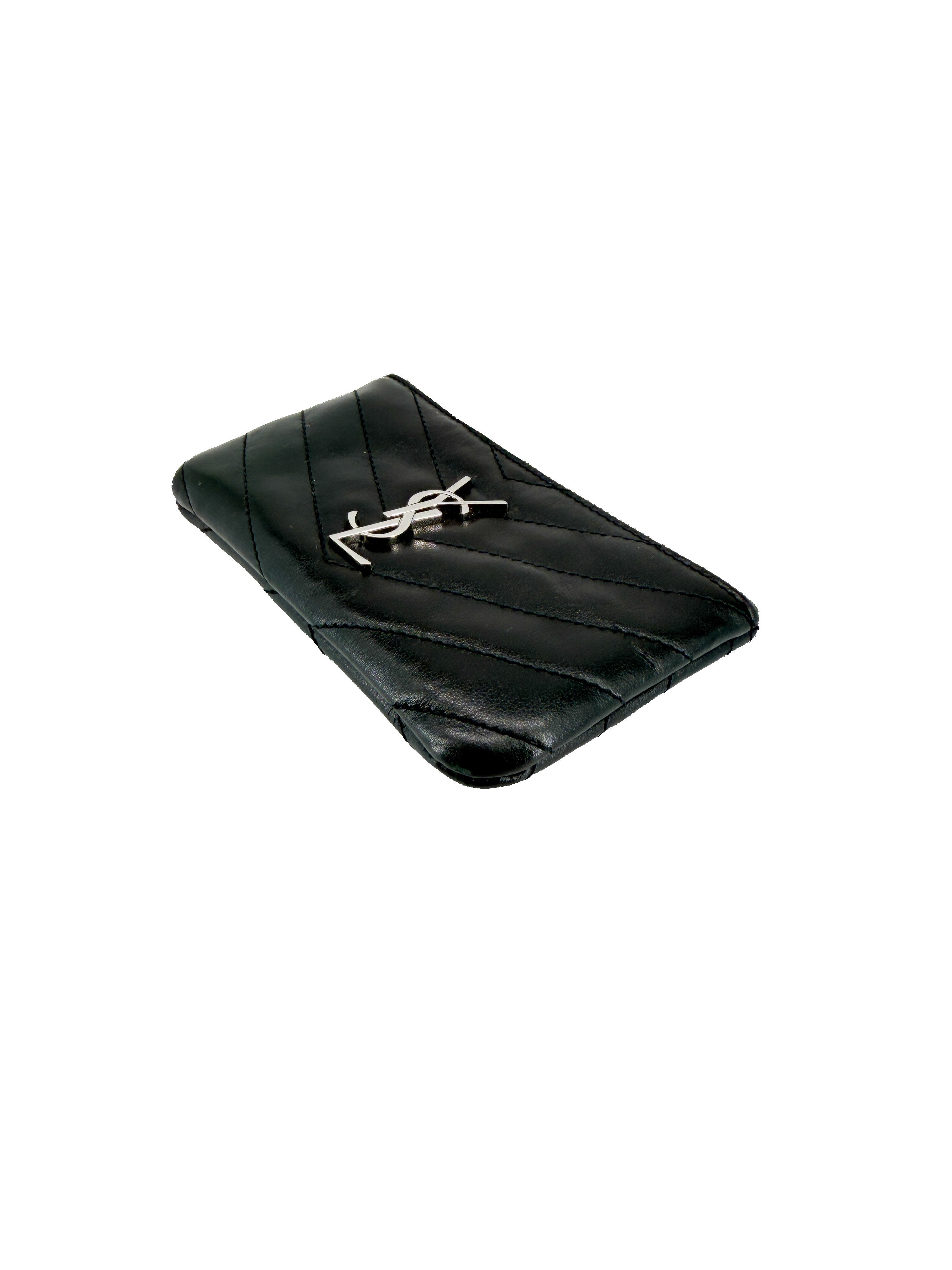 Saint Laurent black Cassandre key pouch CFP438386-0720