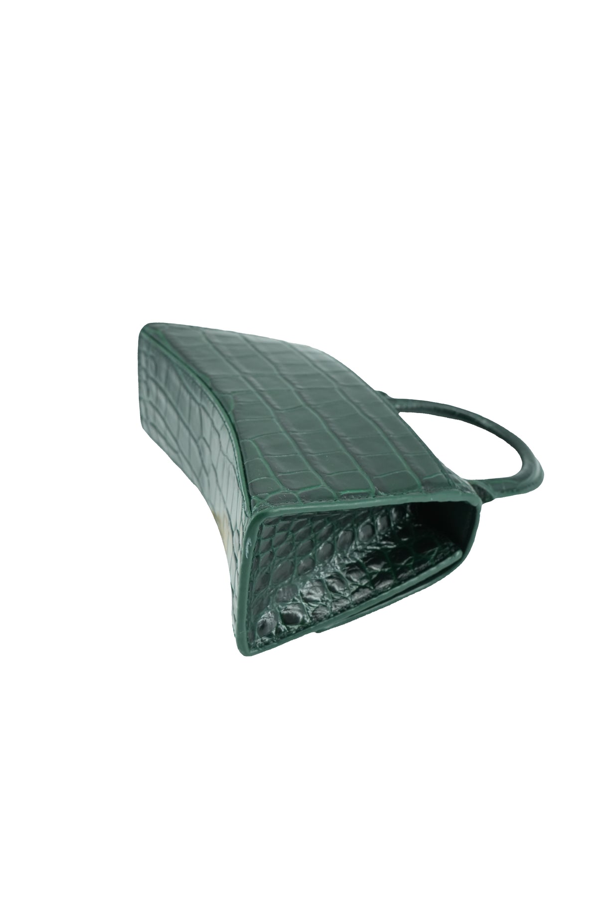 Balenciaga green croc embossed hourglass XS 493075