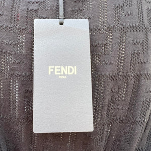 Fendi black Zucca print knit dress size 48 (12) NWT retail $2050