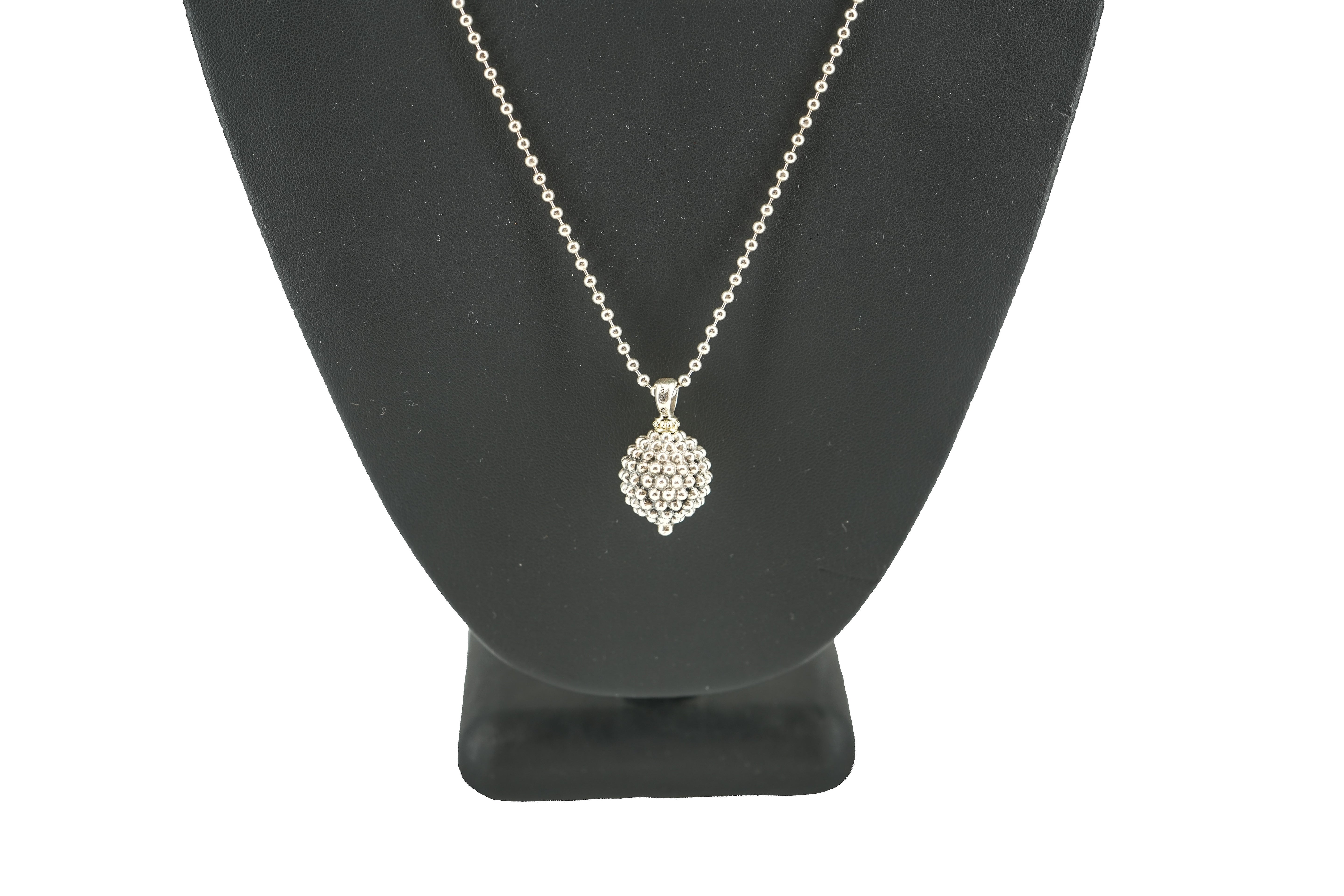 Lagos sterling silver Caviar ball pendant necklace