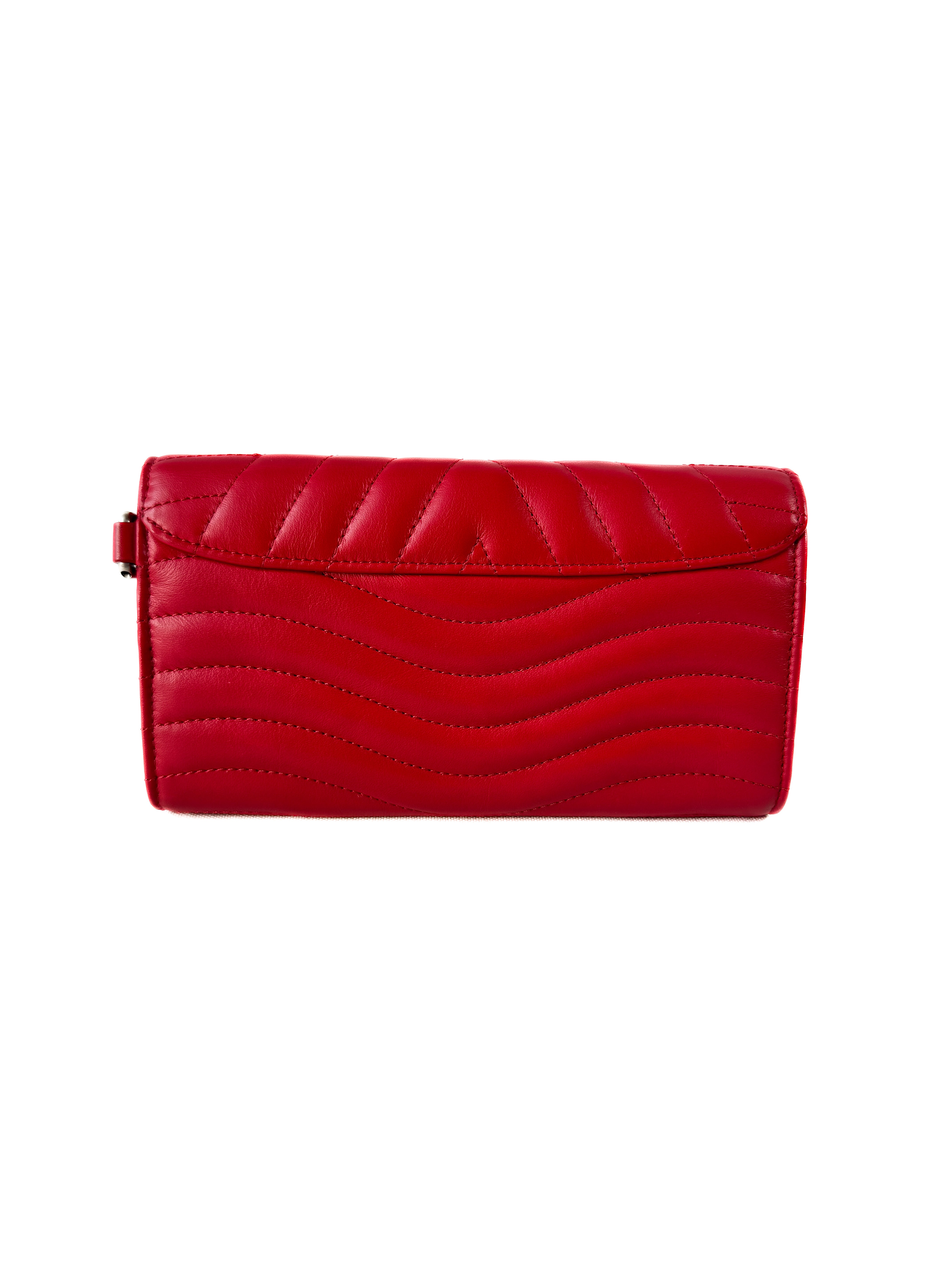 Louis Vuitton red leather new wave wallet/wristlet NZ4158