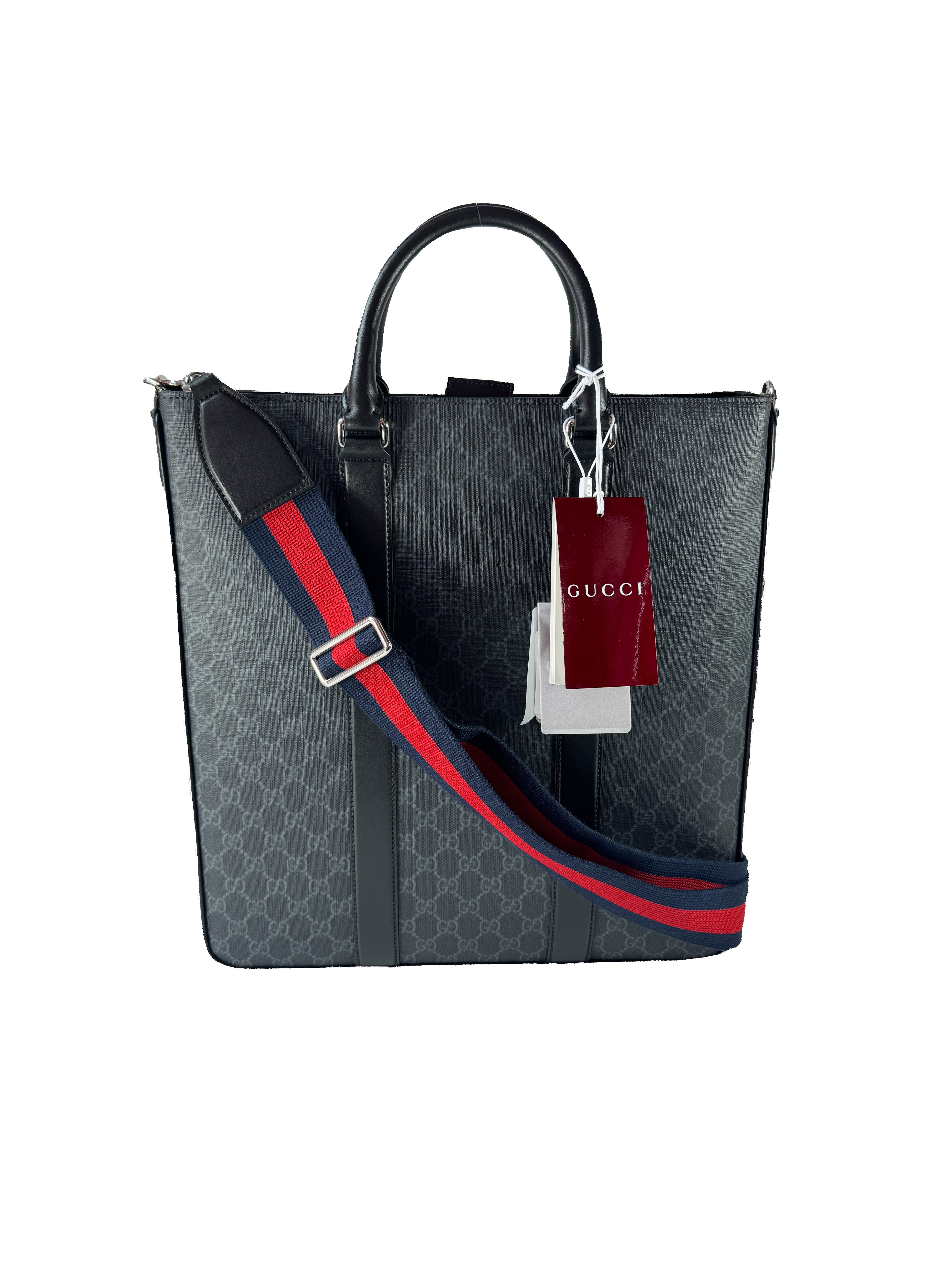 Gucci black GG Supreme vertical tote 794918-520981
