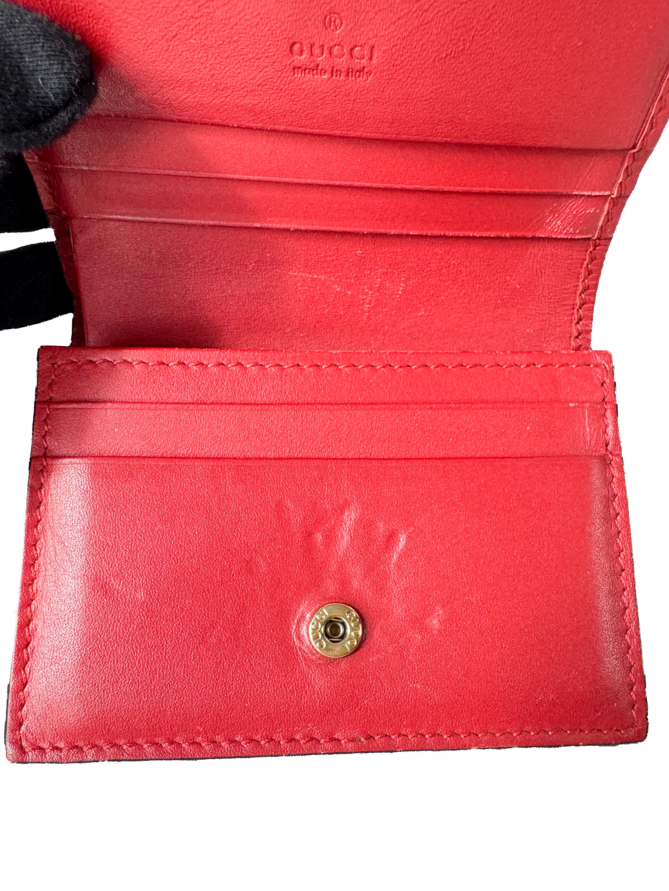 Gucci GG Supreme signature cherry cardholder wallet 476050-1147