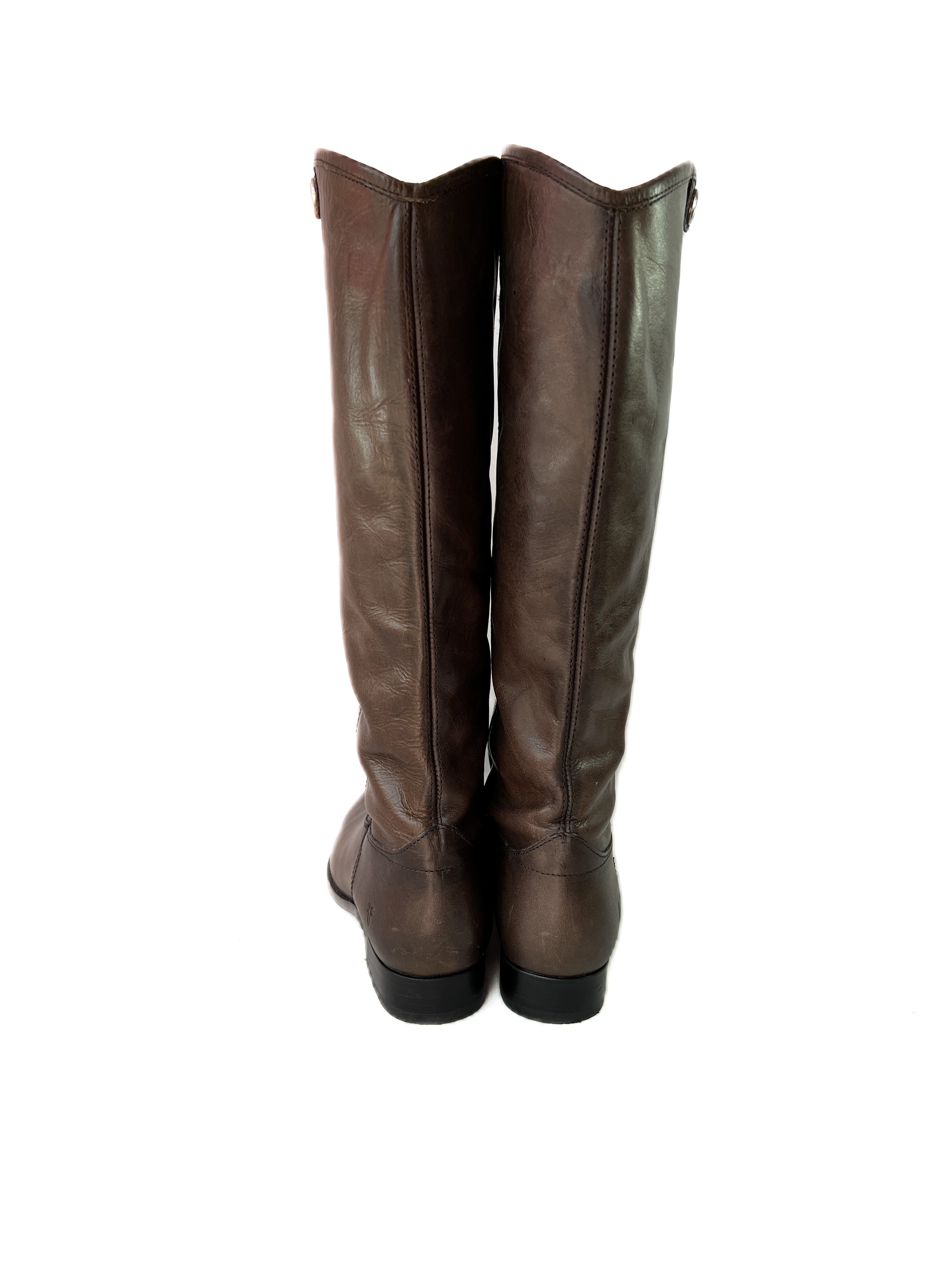 Frye dark taupe leather tall boots size 10
