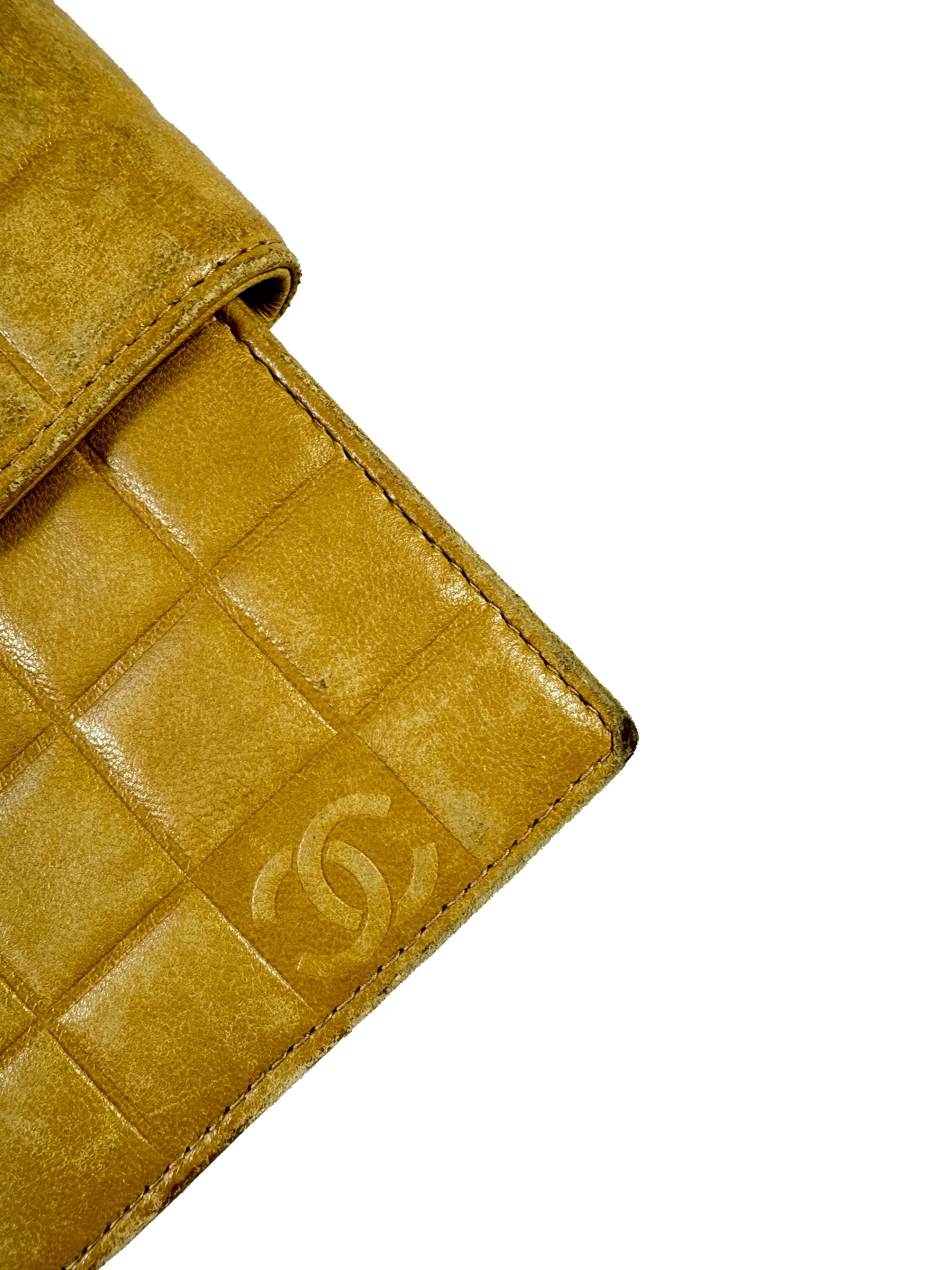 Chanel beige leather Chocolate bar wallet 8372170