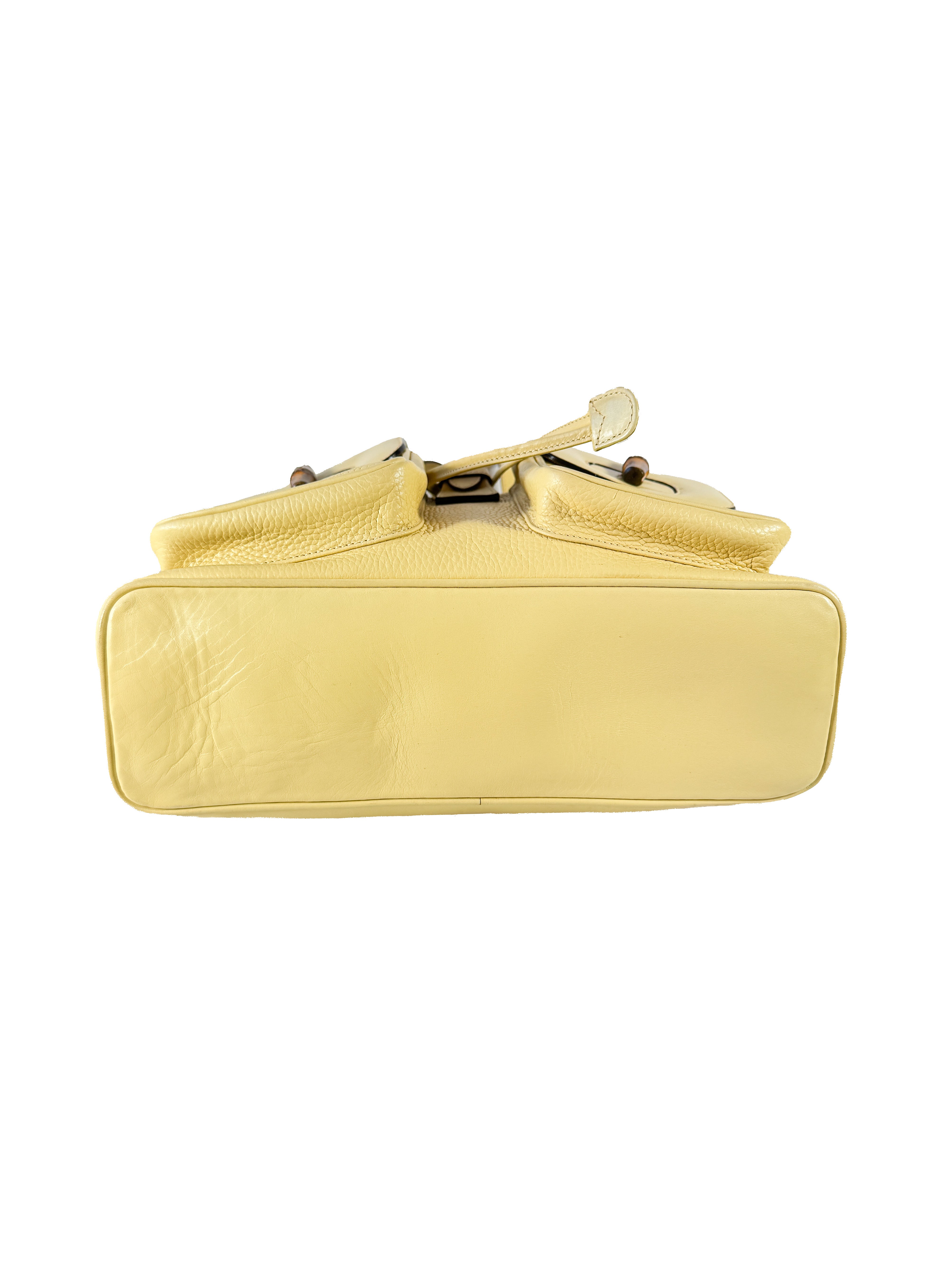 Gucci yellow leather vintage Bamboo backpack 003-58-0016