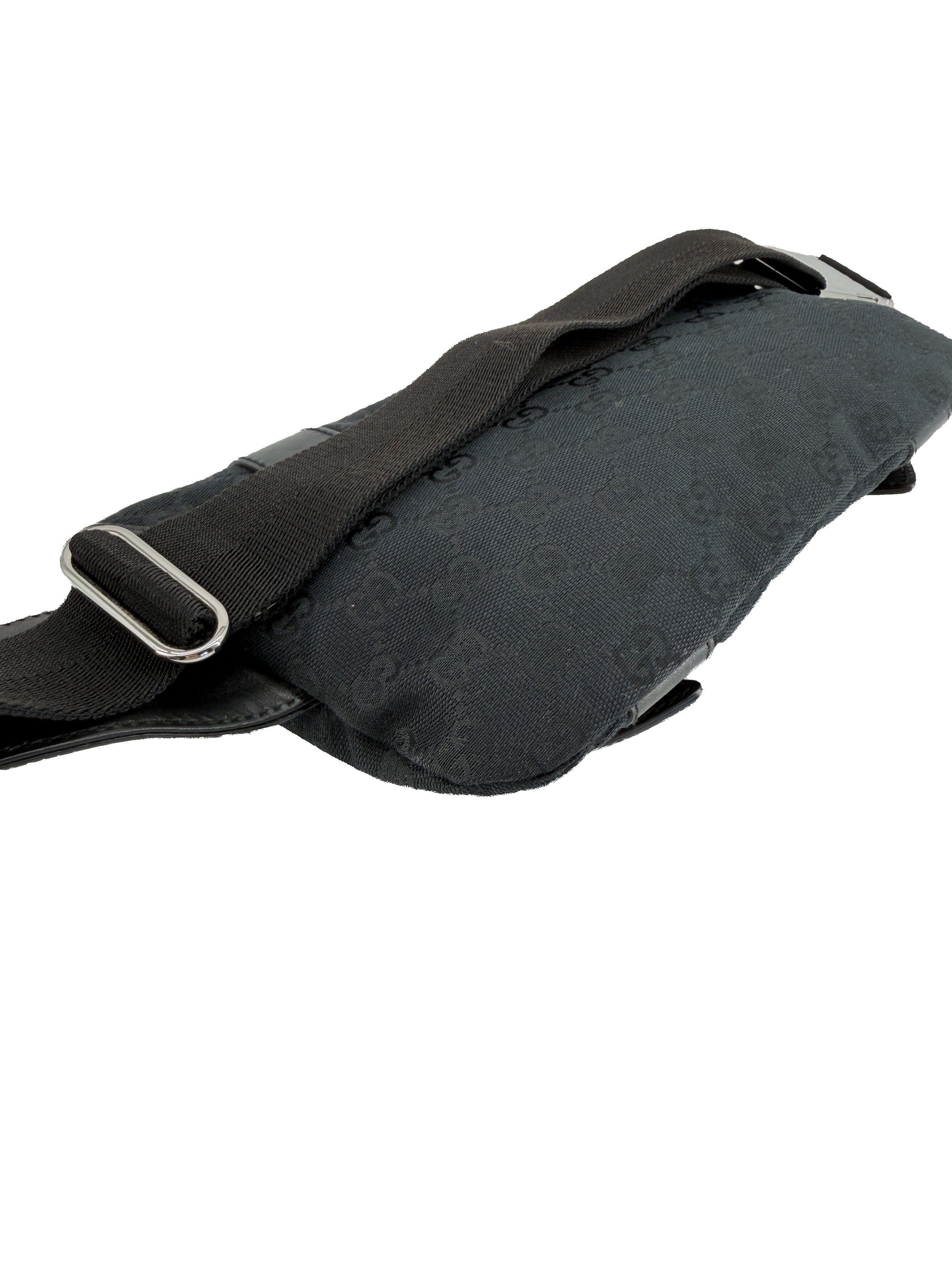 Gucci black perforated belt bag 145851 492695