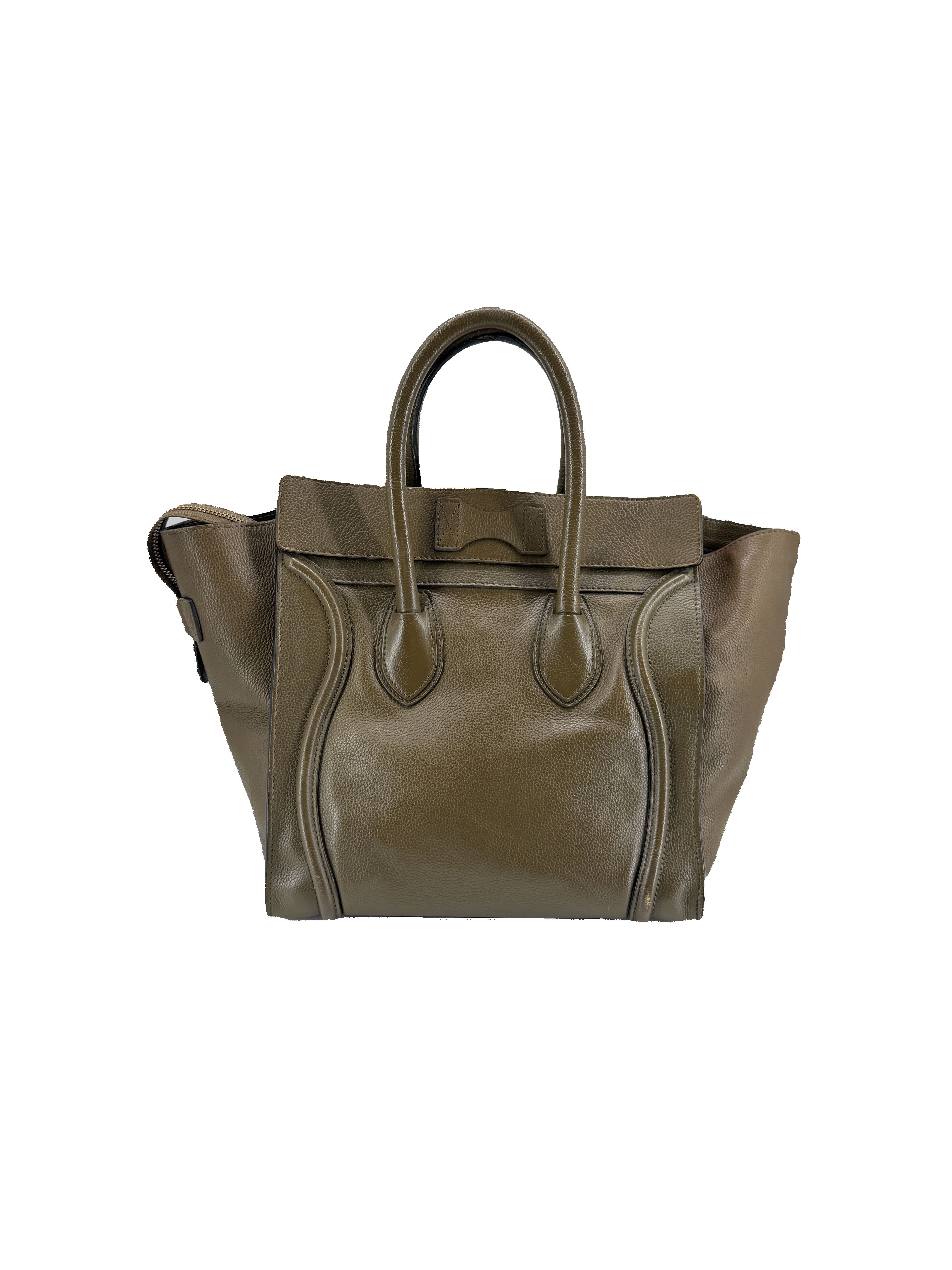 Celine olive leather mini luggage tote S-PA-1121