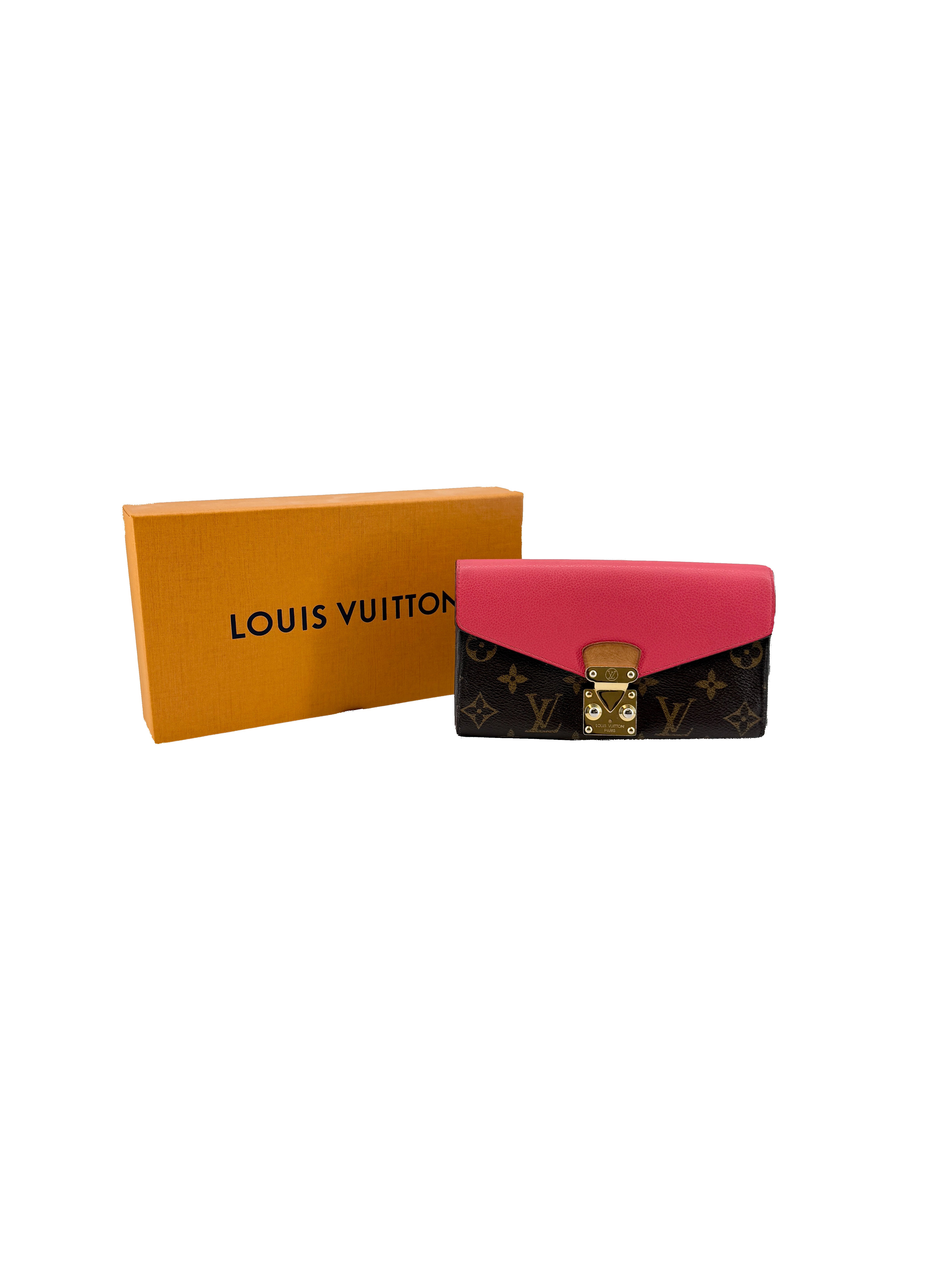 Louis Vuitton pink brown monogram Pallas wallet