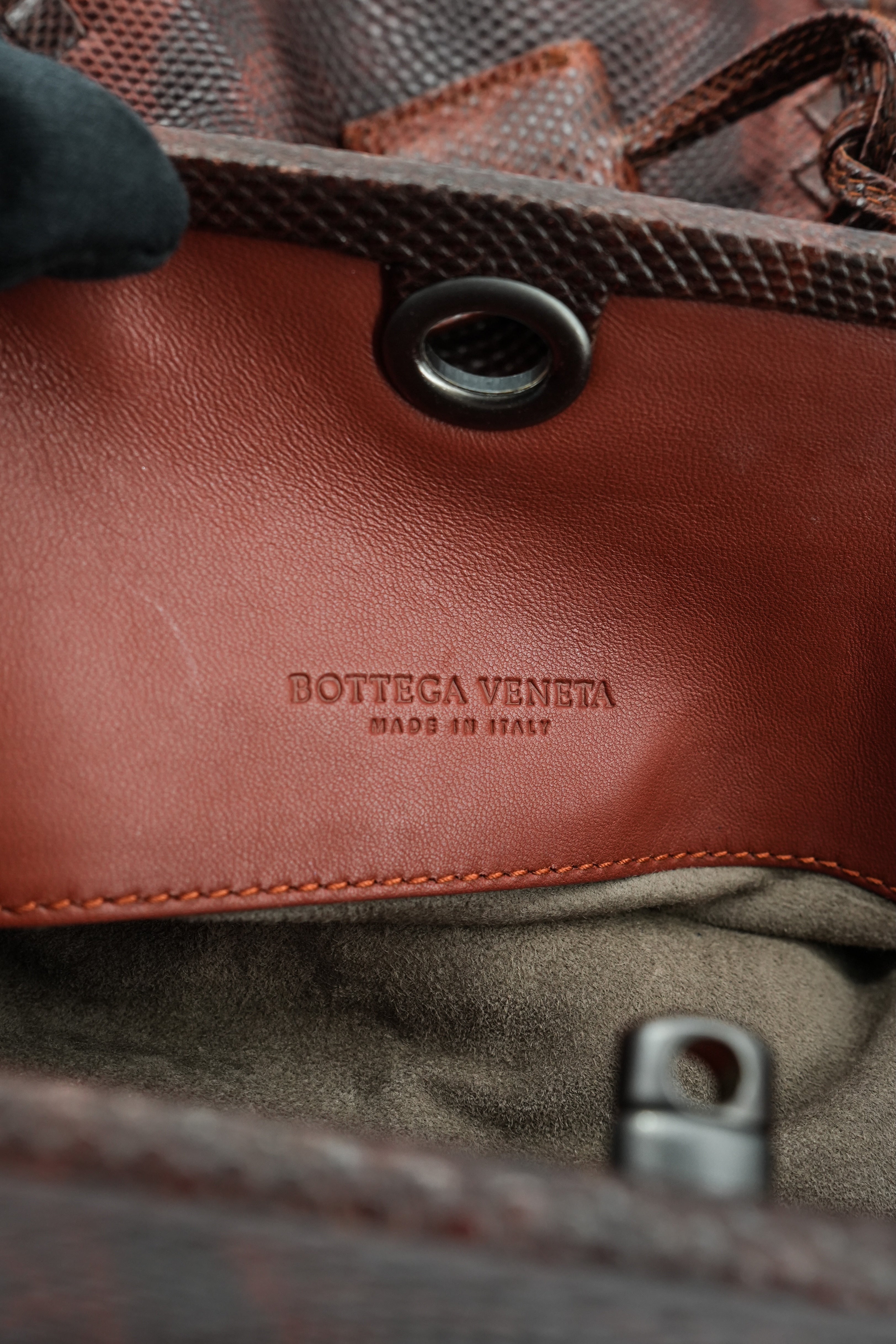 Bottega Veneta dark red python tote 6314