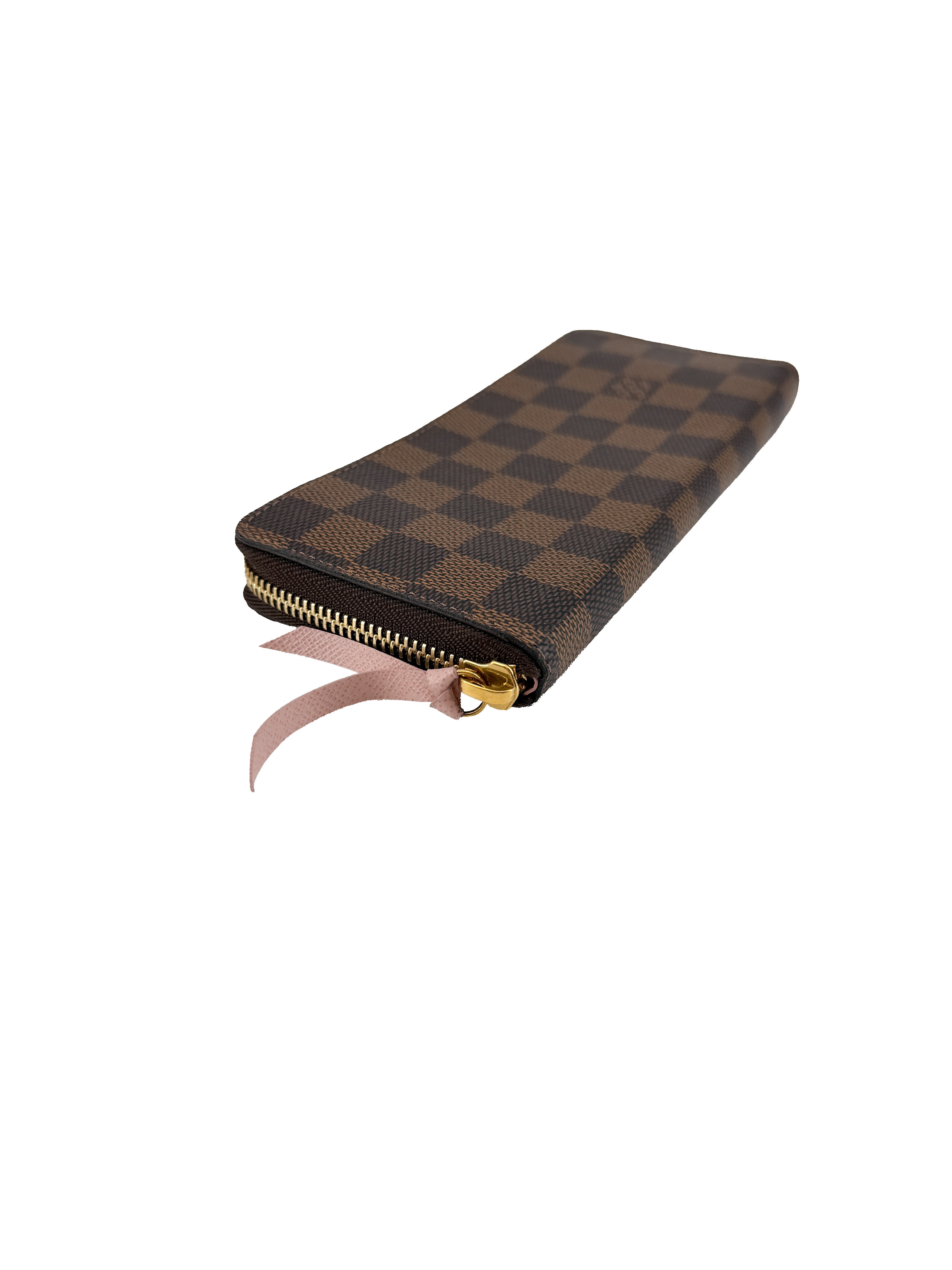Louis Vuitton damier ebene Rose Ballerine Clemence wallet NFC
