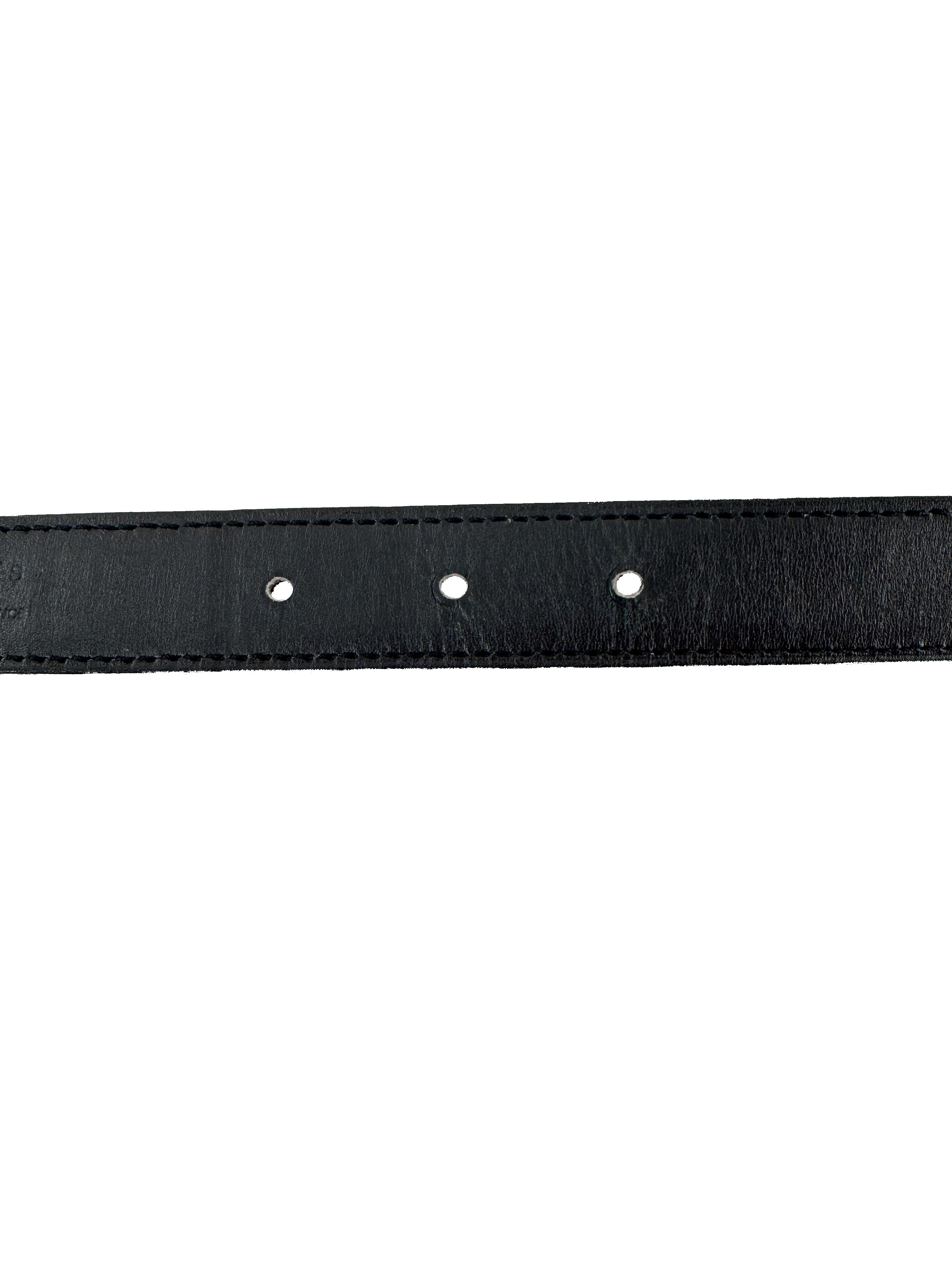 Hermès black/etoupe narrow Constance belt size 80
