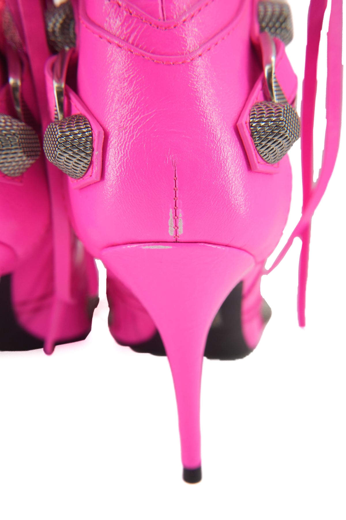 Balenciaga neon pink Cagole boots size 38.5 BOX