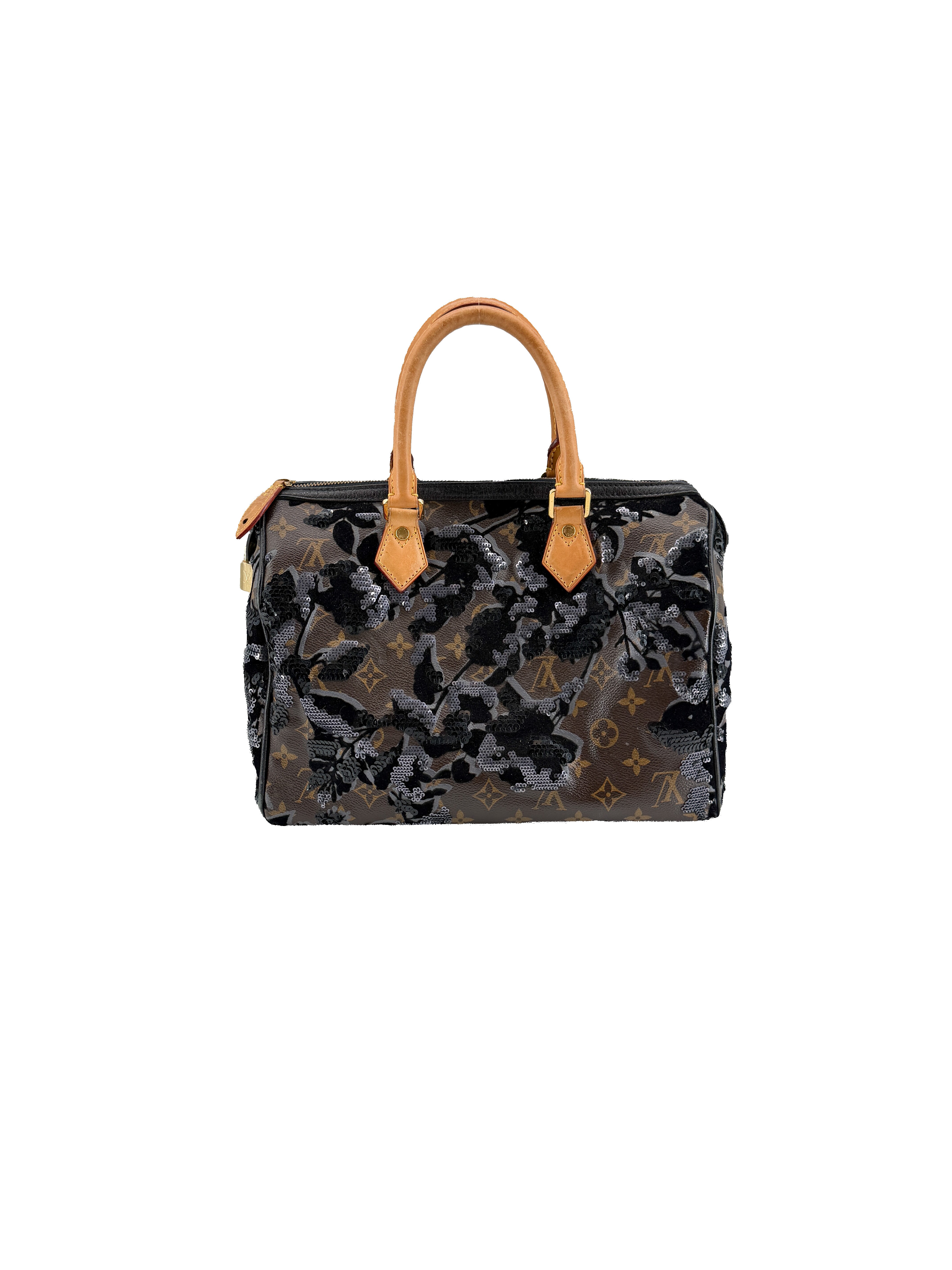 Louis Vuitton Speedy Handbag Fleur De Jais Monogram Canvas 30 TR4110