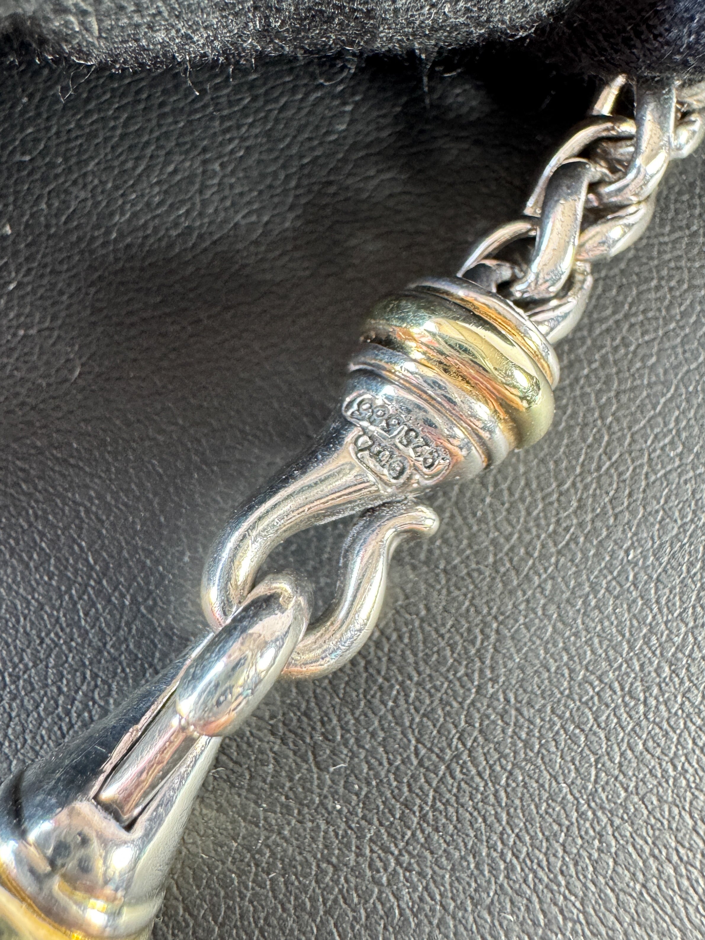 David Yurman sterling silver 18k gold wheat chain necklace