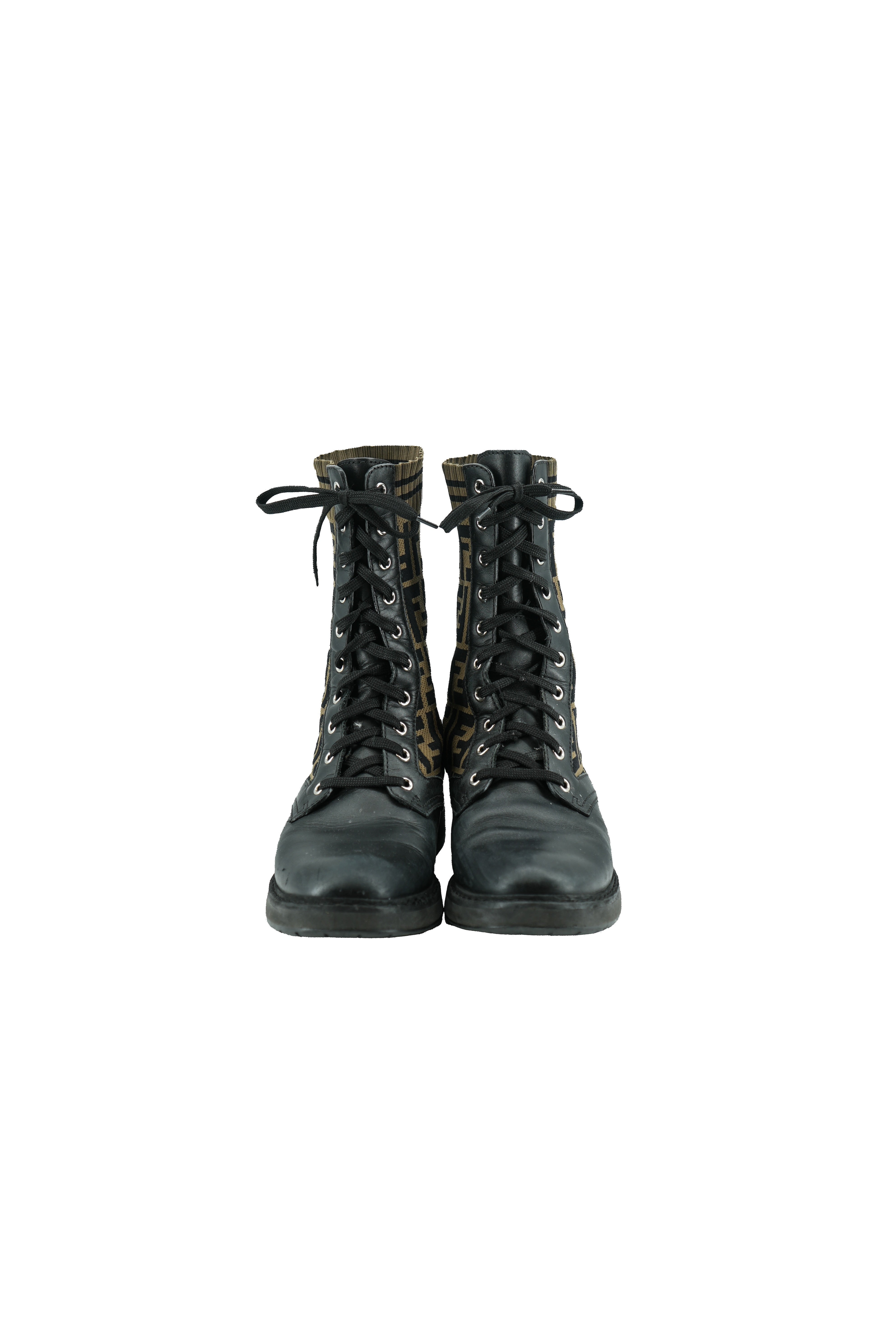 Fendi Zucca combat boots size 39.5