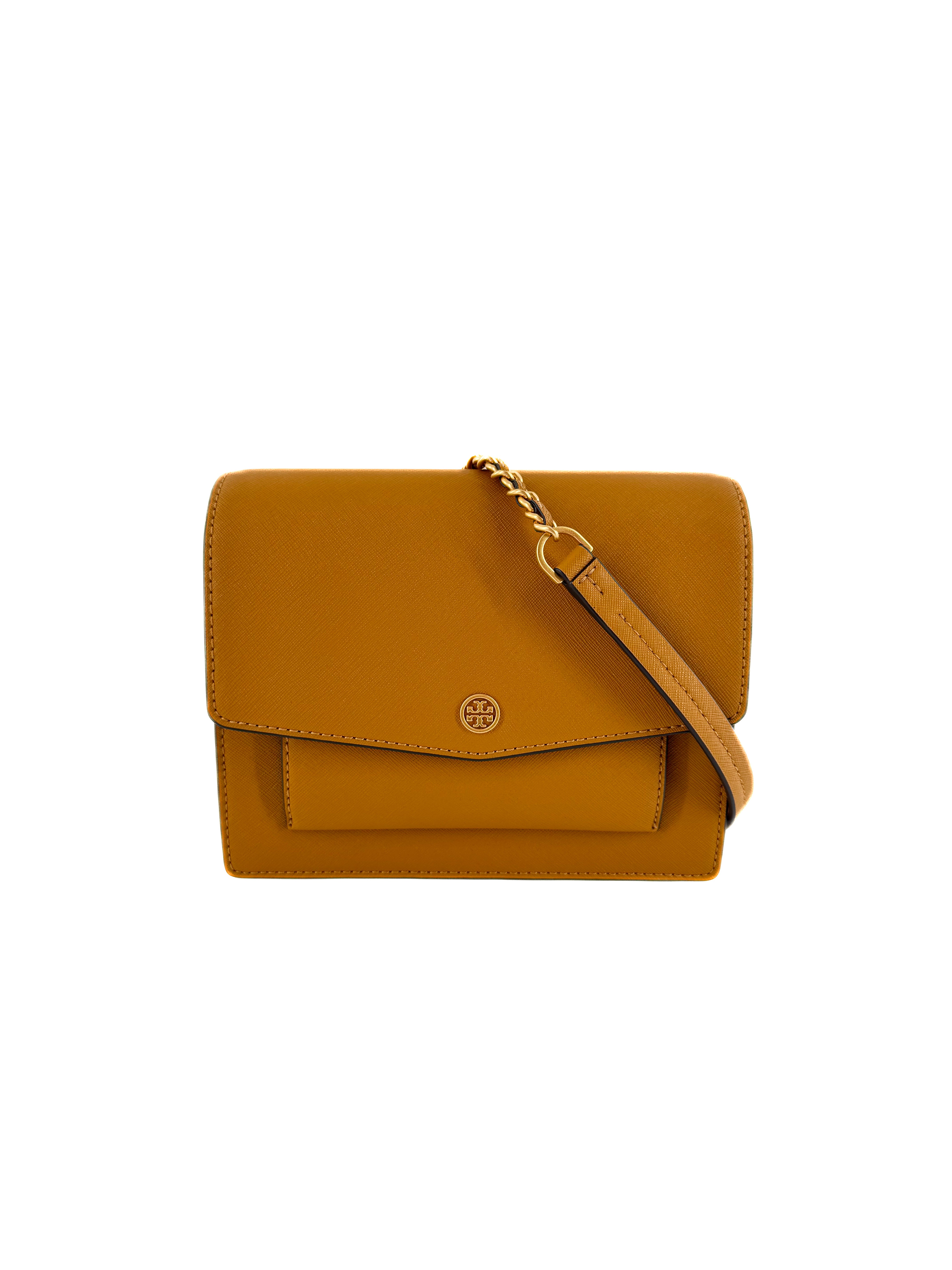Tory Burch mustard yellow Robinson convertible shoulder bag