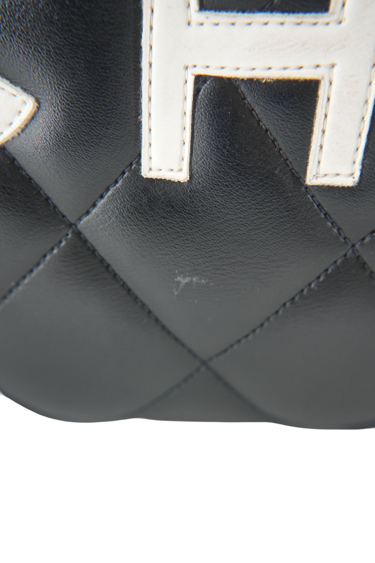 Chanel black white leather quilted Bowler Duffle bag 3583540