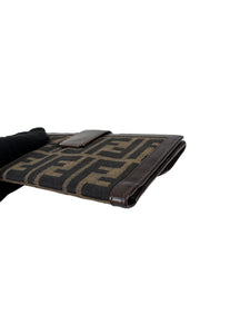 Fendi brown green Zucca print vintage wallet 2277-51339-009