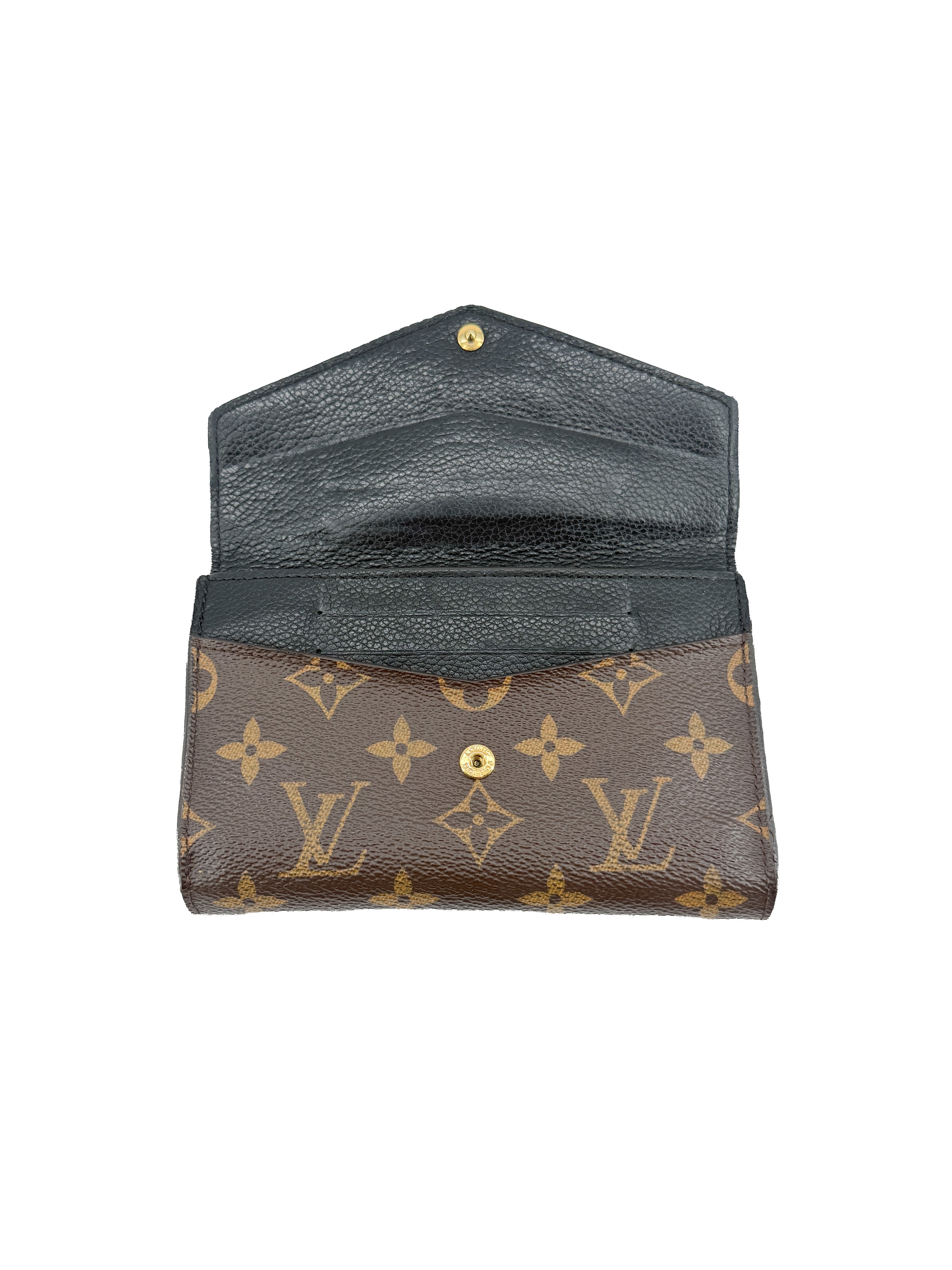 Louis Vuitton monogram black compact Pallas wallet CA5115