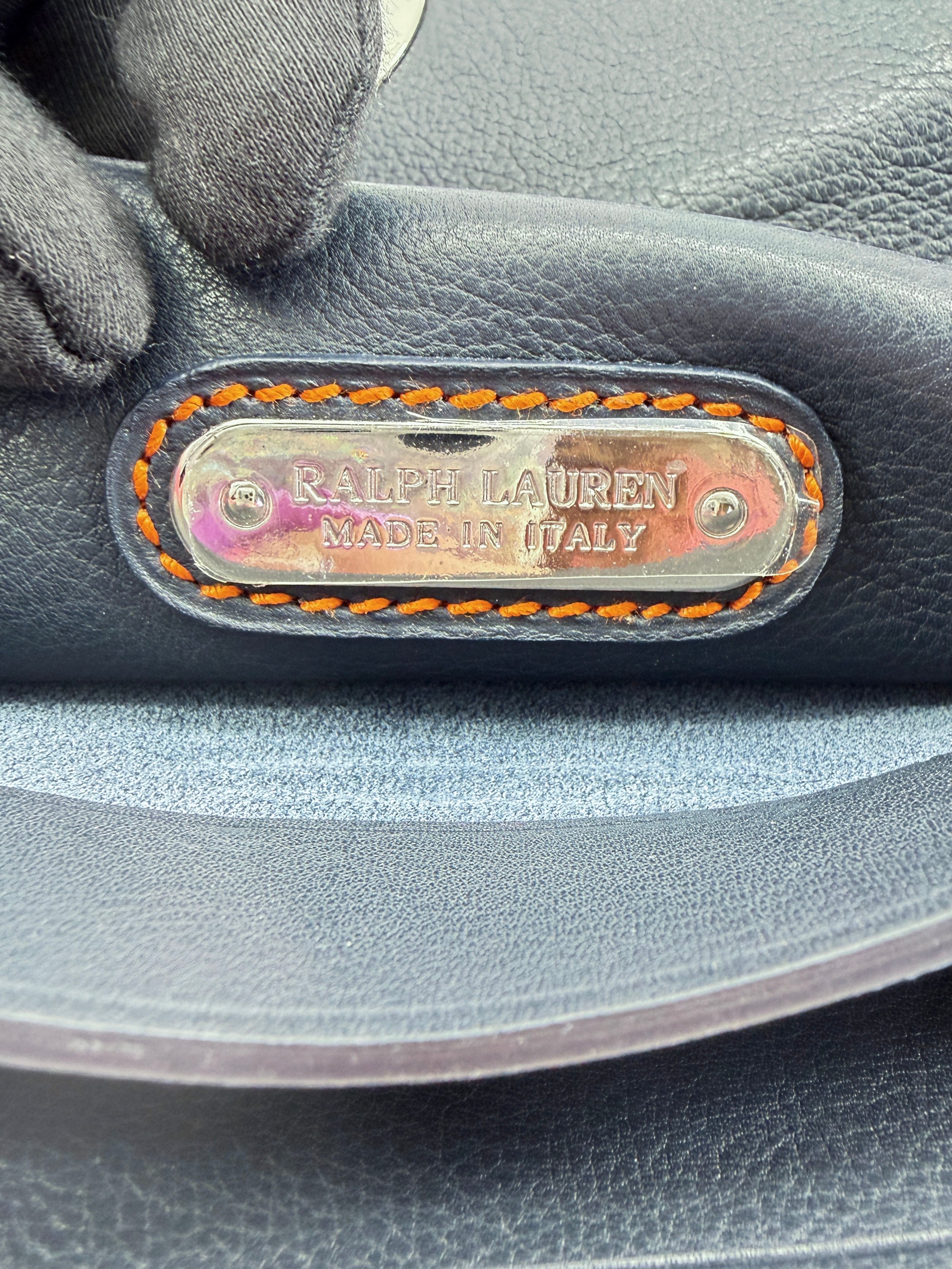 Ralph Lauren navy leather Ricky crossbody