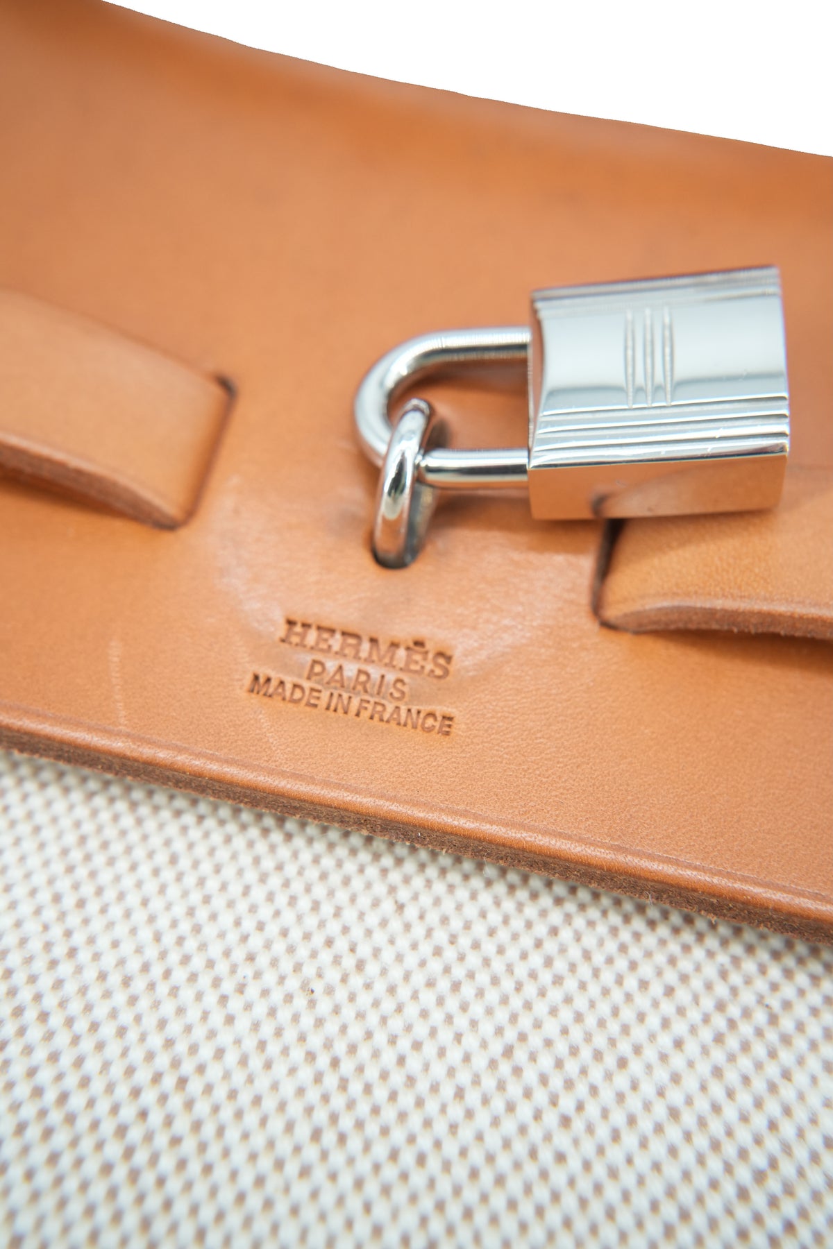 Hermès cream canvas Herbag with extra shell