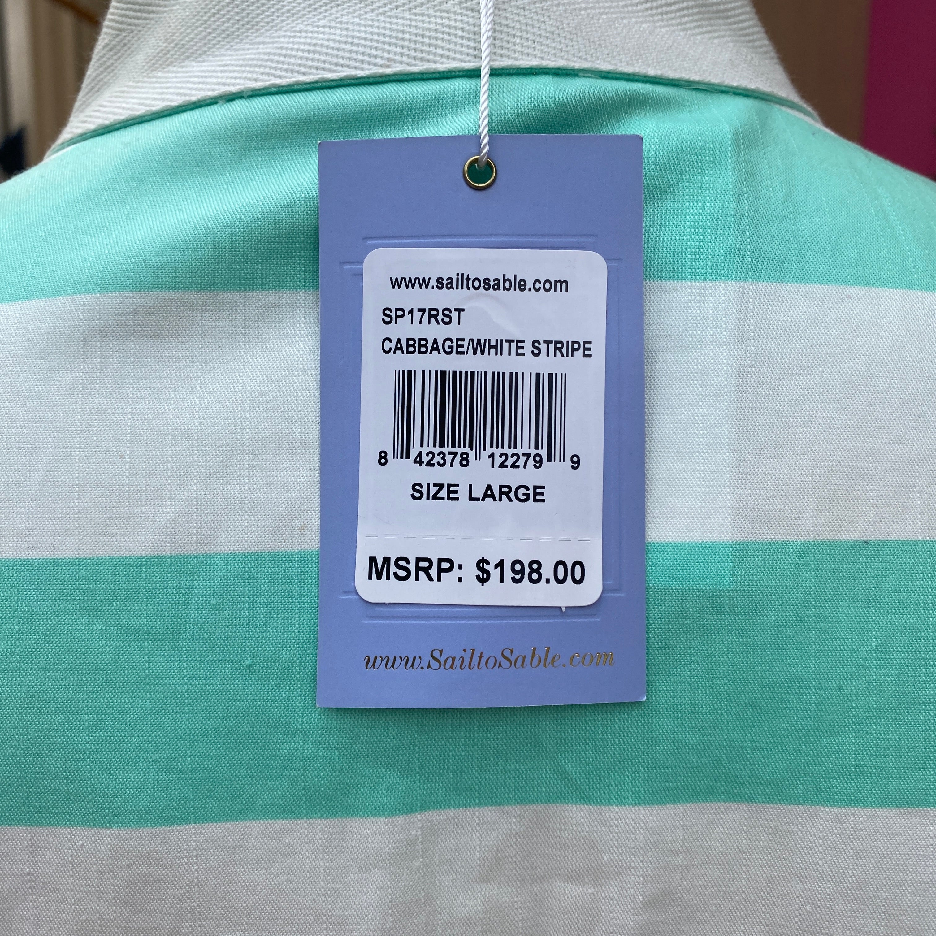 Sail to Sable mint white striped tank dress size L NWT