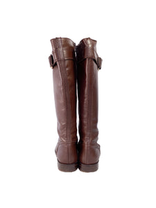 Carolina Herrera brown leather lace boots size 37