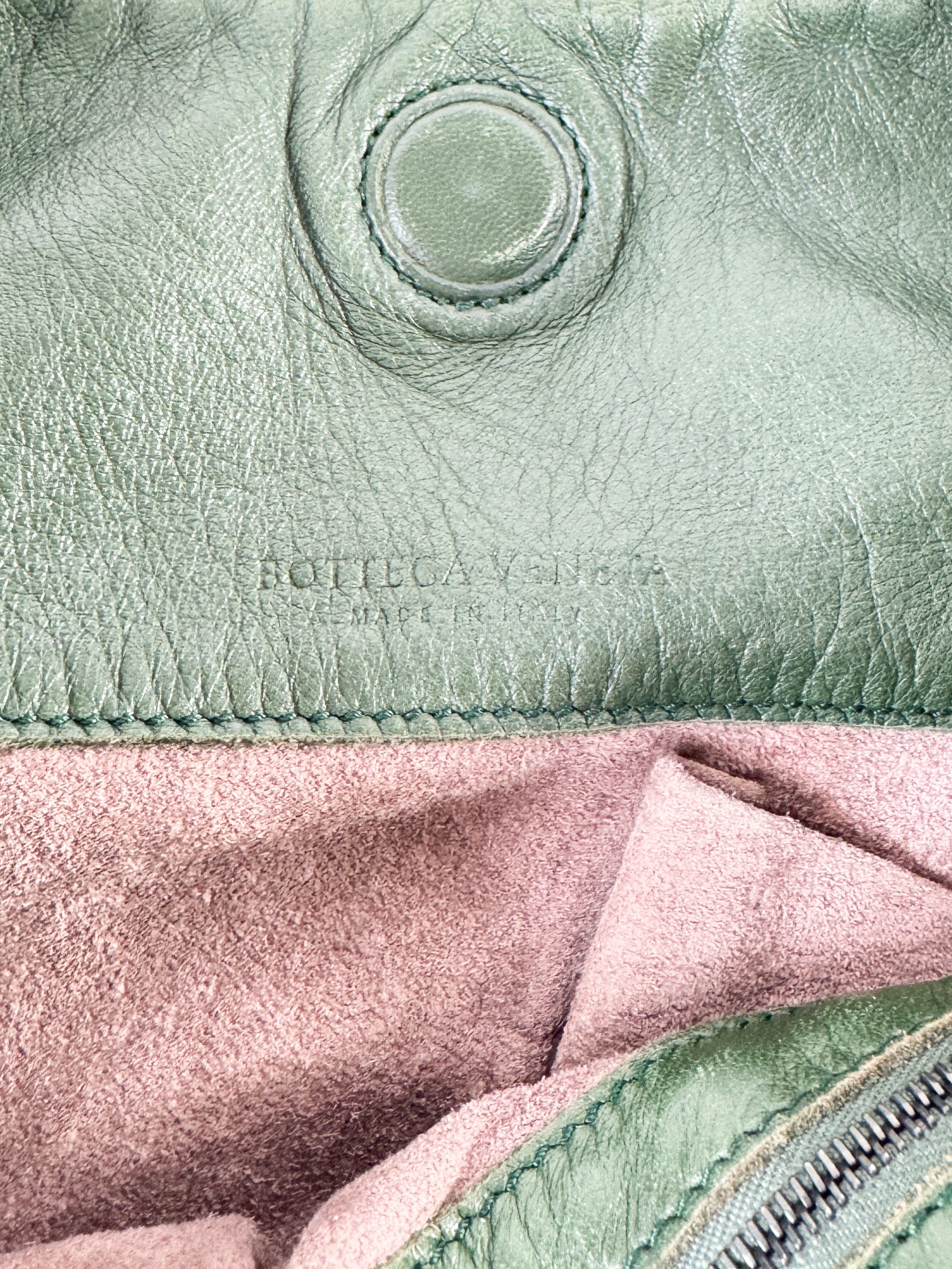 Bottega Veneta green intrecciato campana hobo 125787V00163278