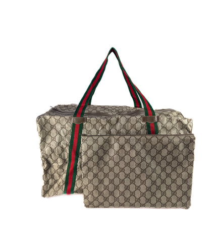 Gucci GG Supreme 1980s packable duffle w/pouch 012-904-0282 NEW