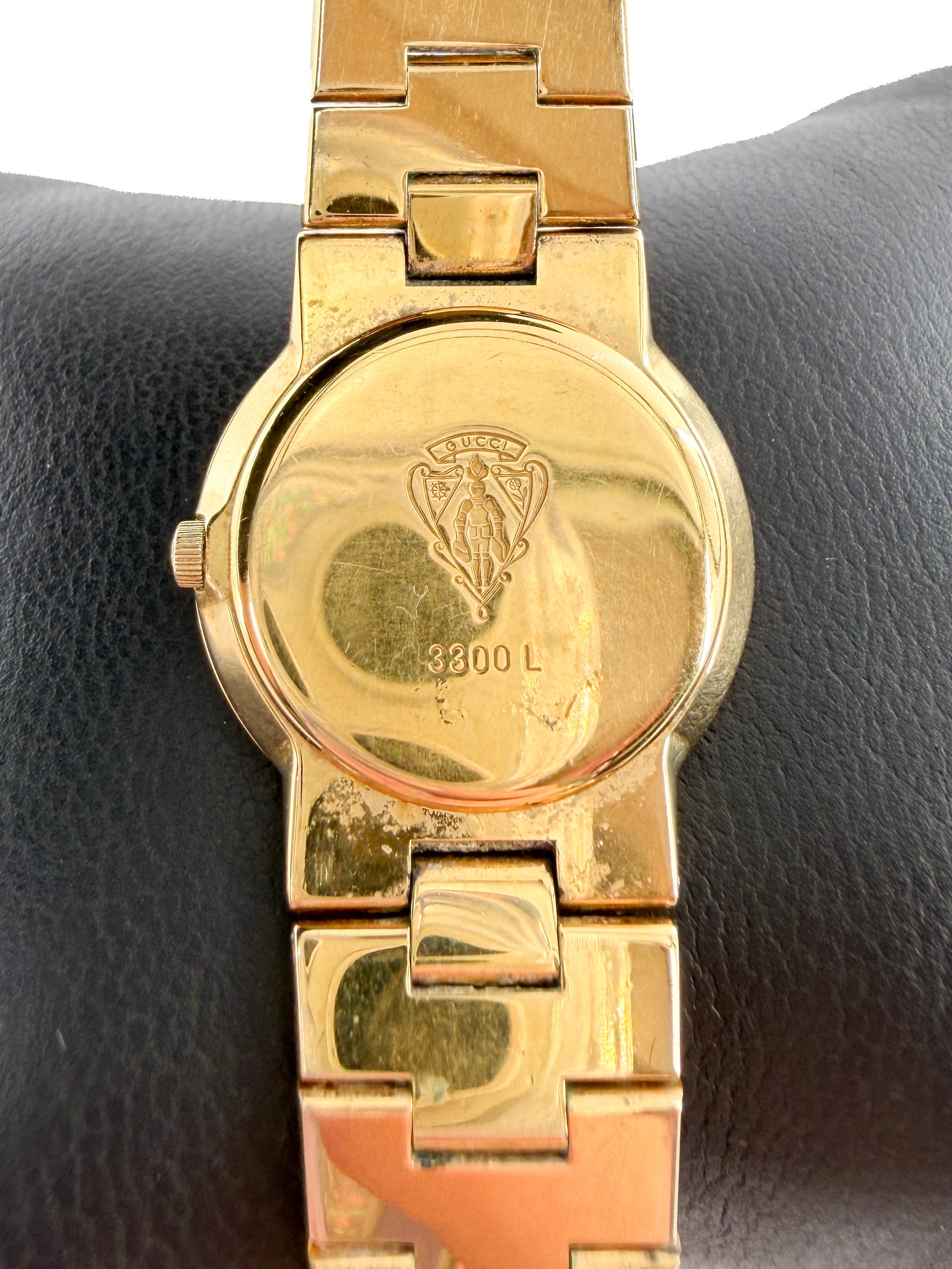 Gucci gold tone diamond watch 3400M 004953