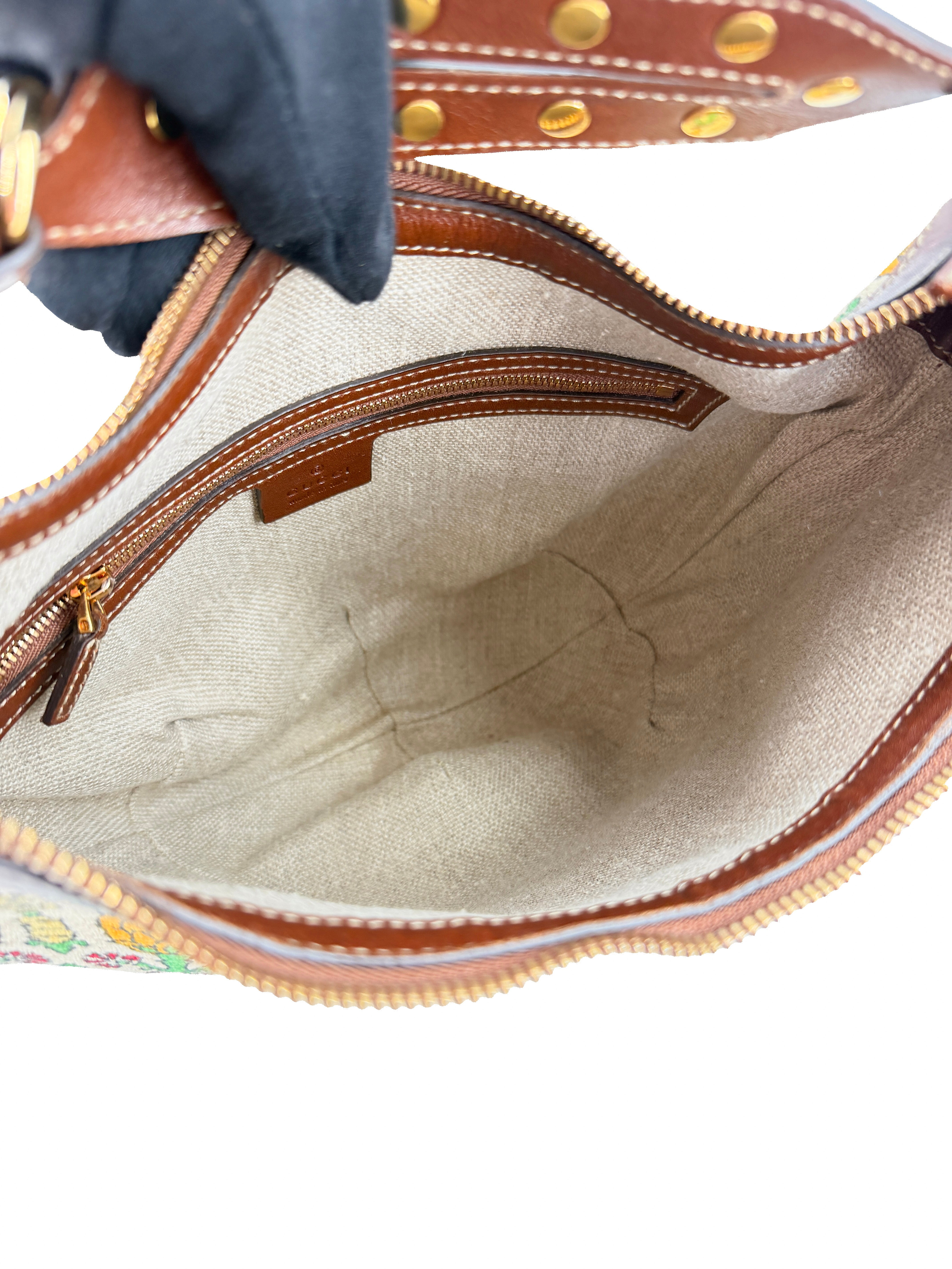 Gucci monogram Biba pineapple print hobo bag 159773 482794