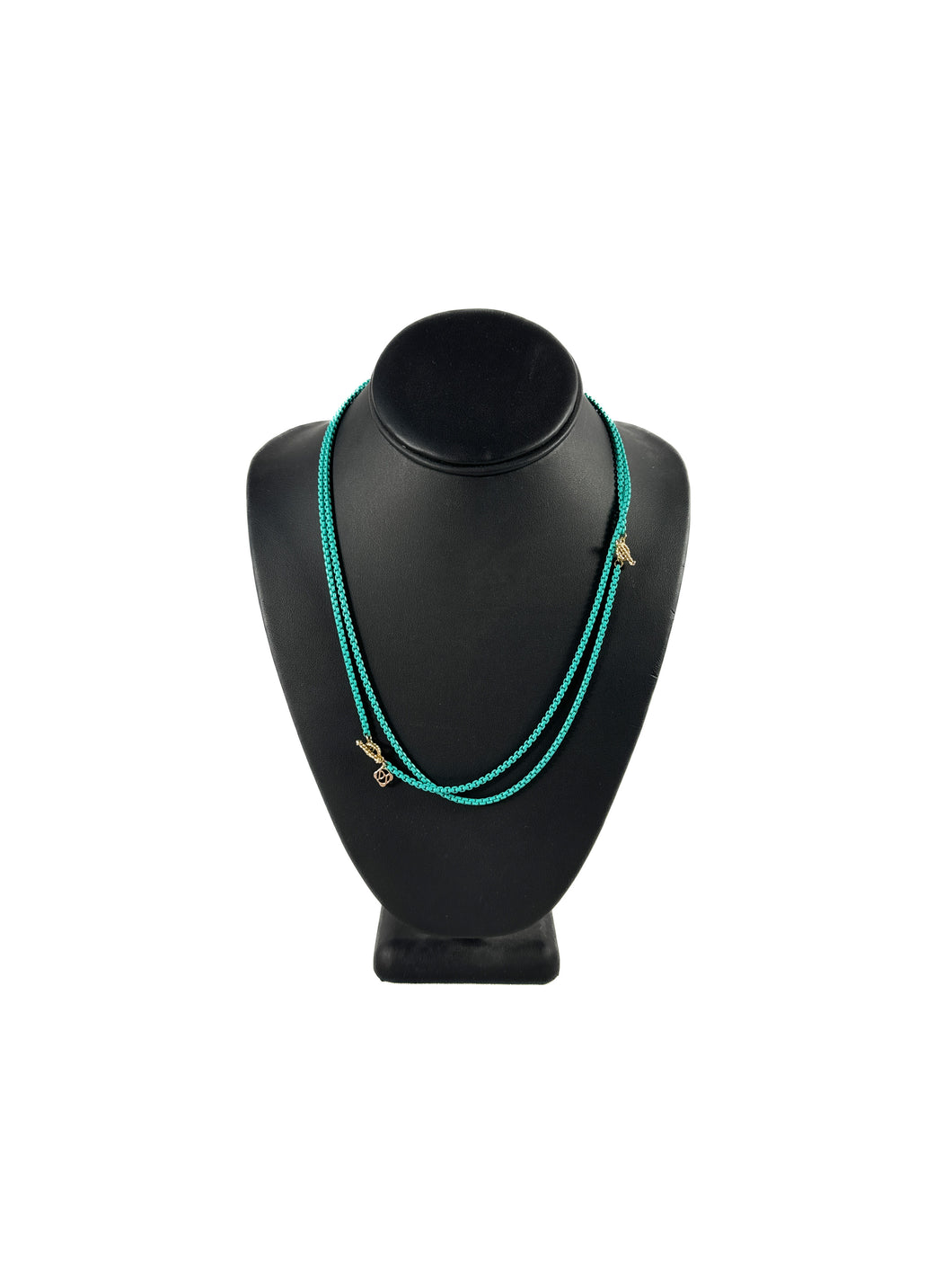 David Yurman DY teal Bel Aire color box chain necklace retail $775