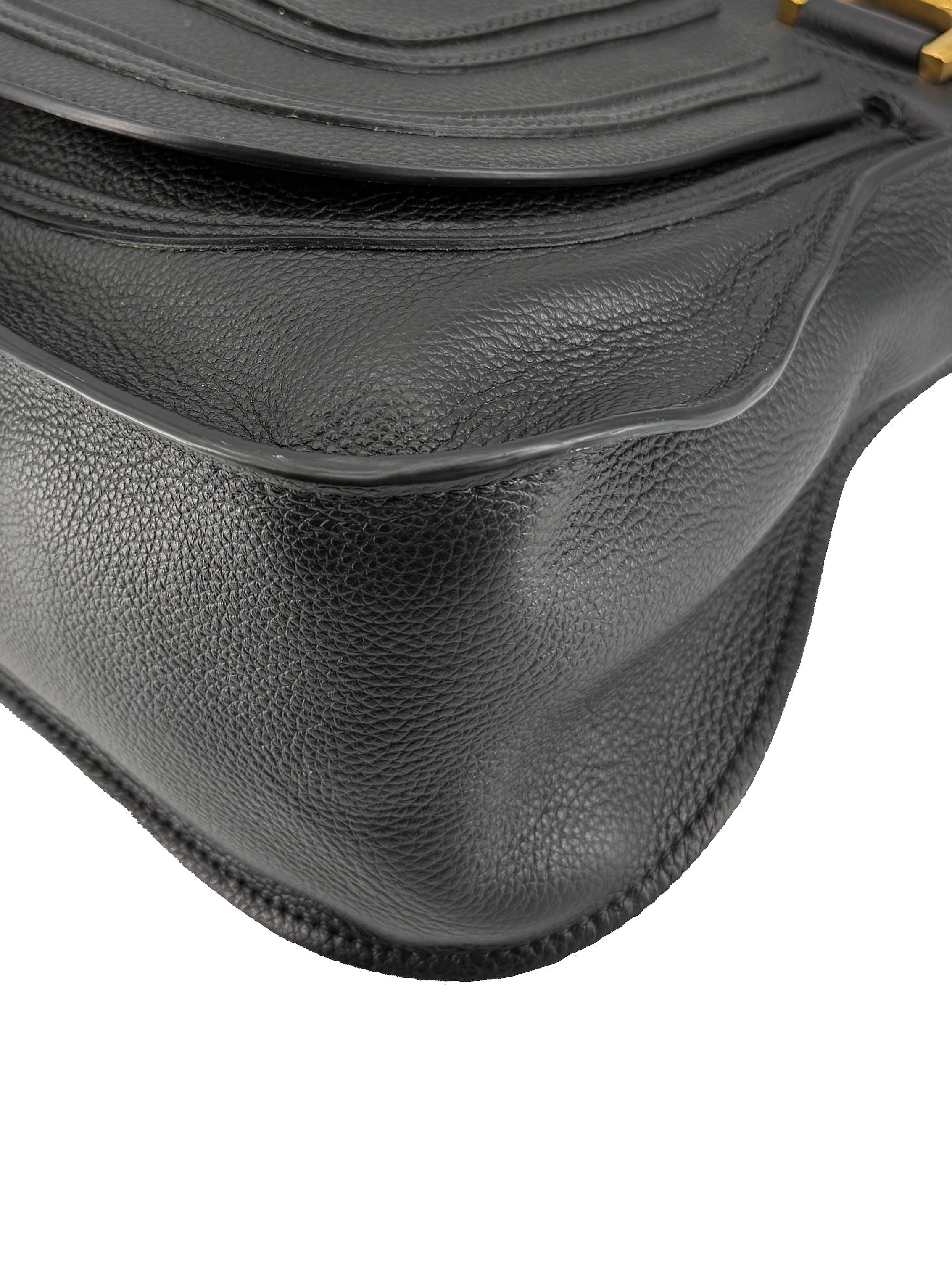 Chloé black leather Marcie double carry satchel D0NVSN