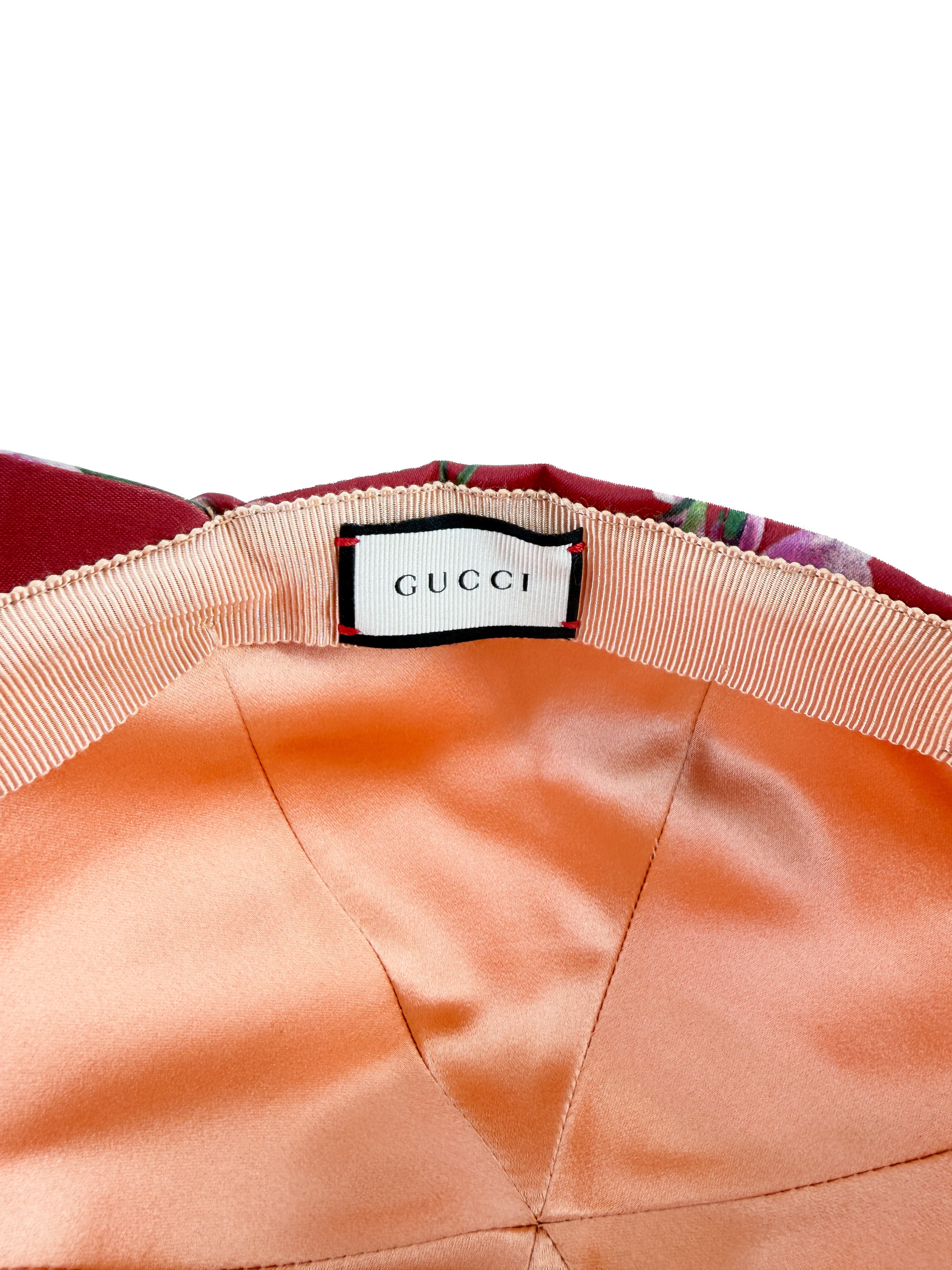 Gucci Blooms red satin baseball hat