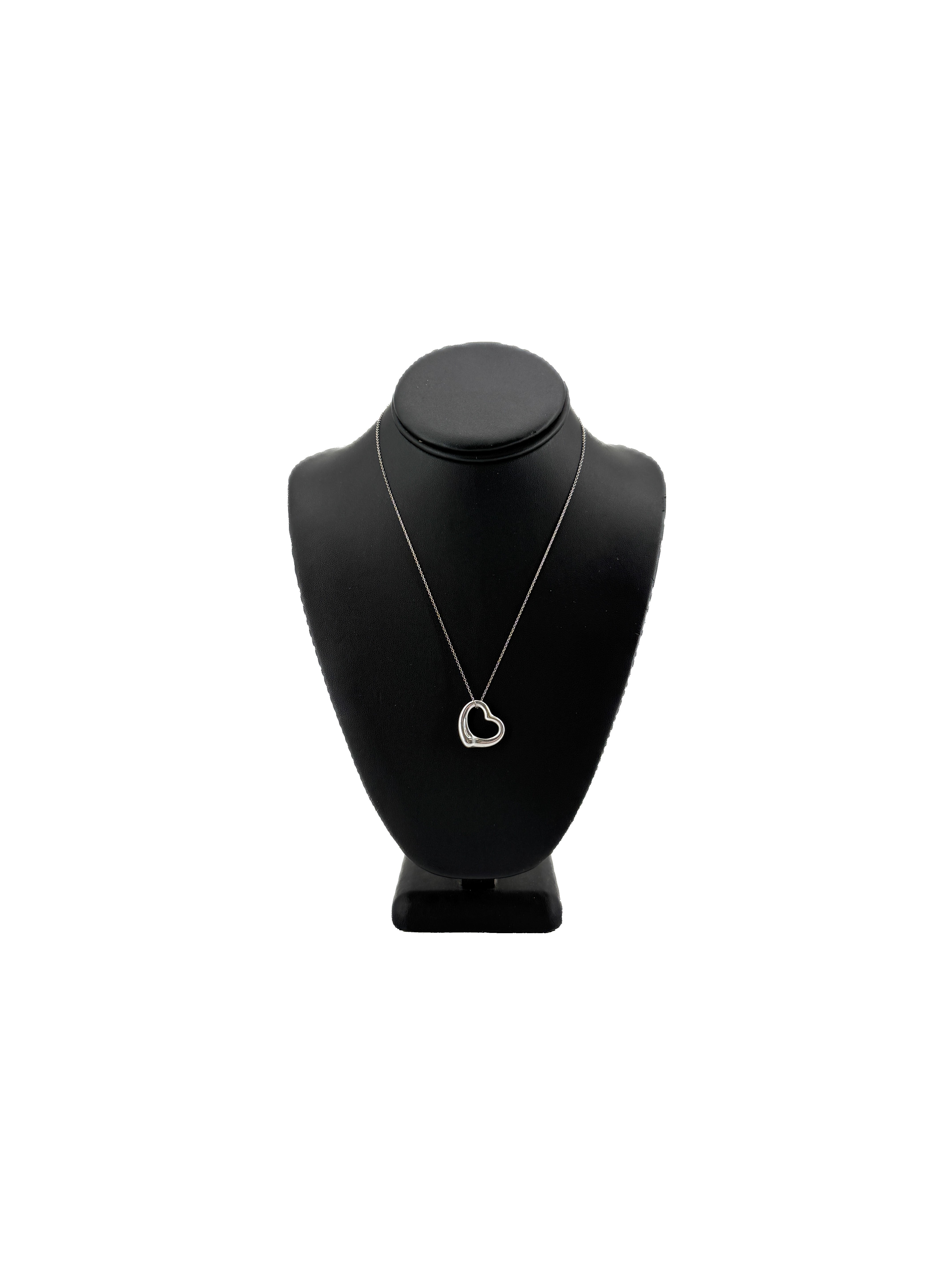 Tiffany & Co Elsa Peretti medium 22mm open heart necklace