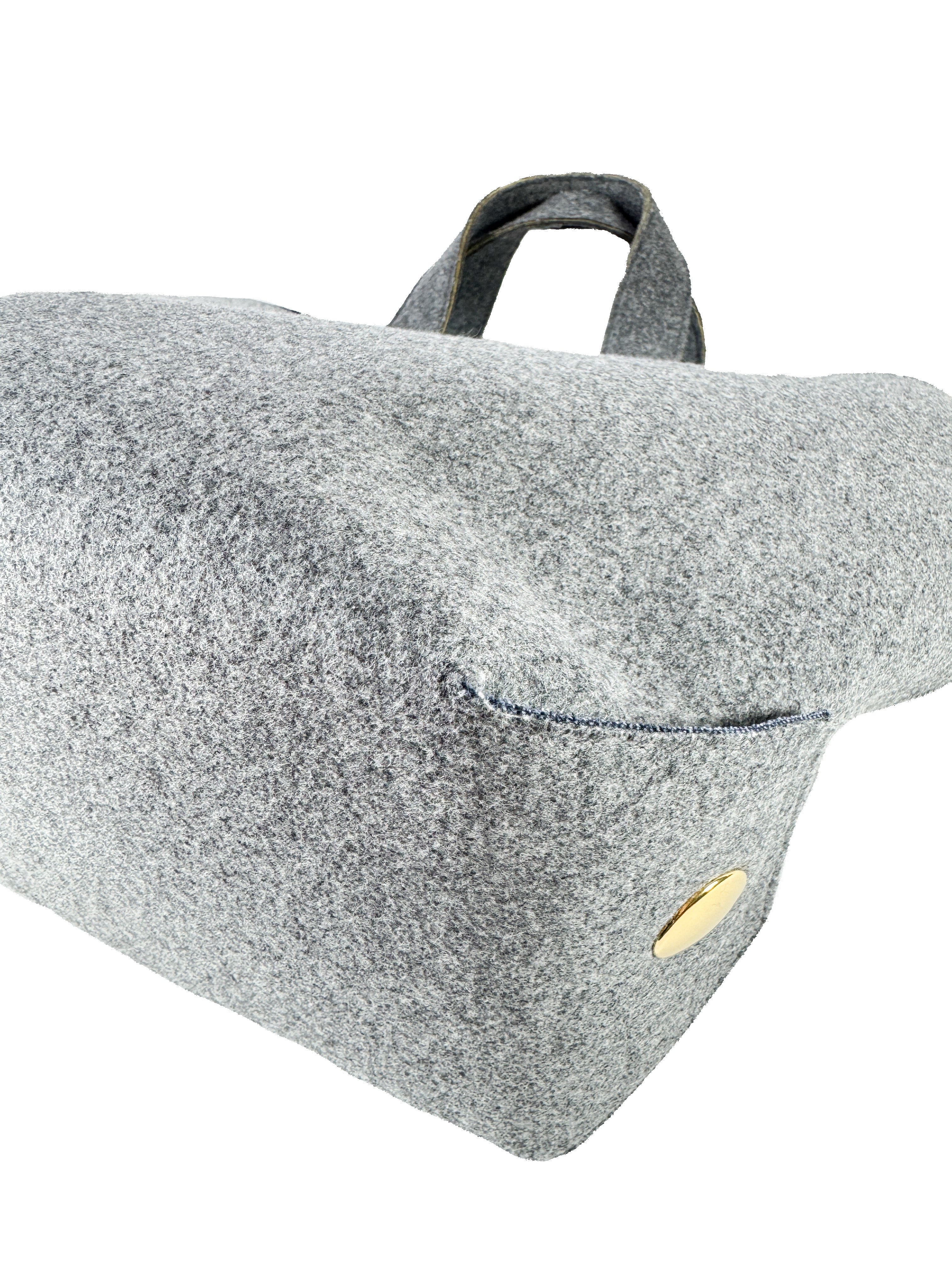 Celine gray wool felt orb bag WLA3184