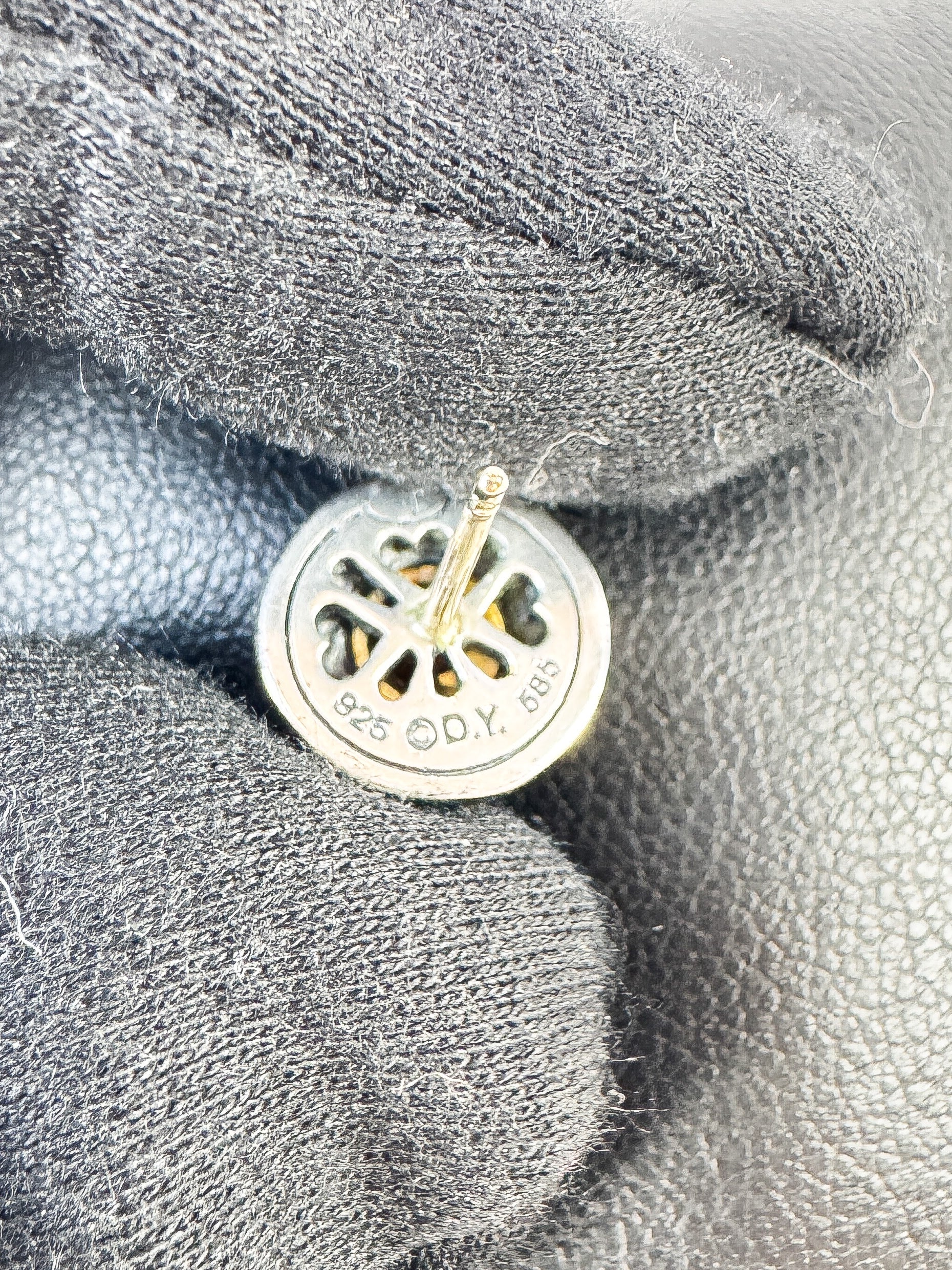 David Yurman sterling silver gold cookie stud earrings