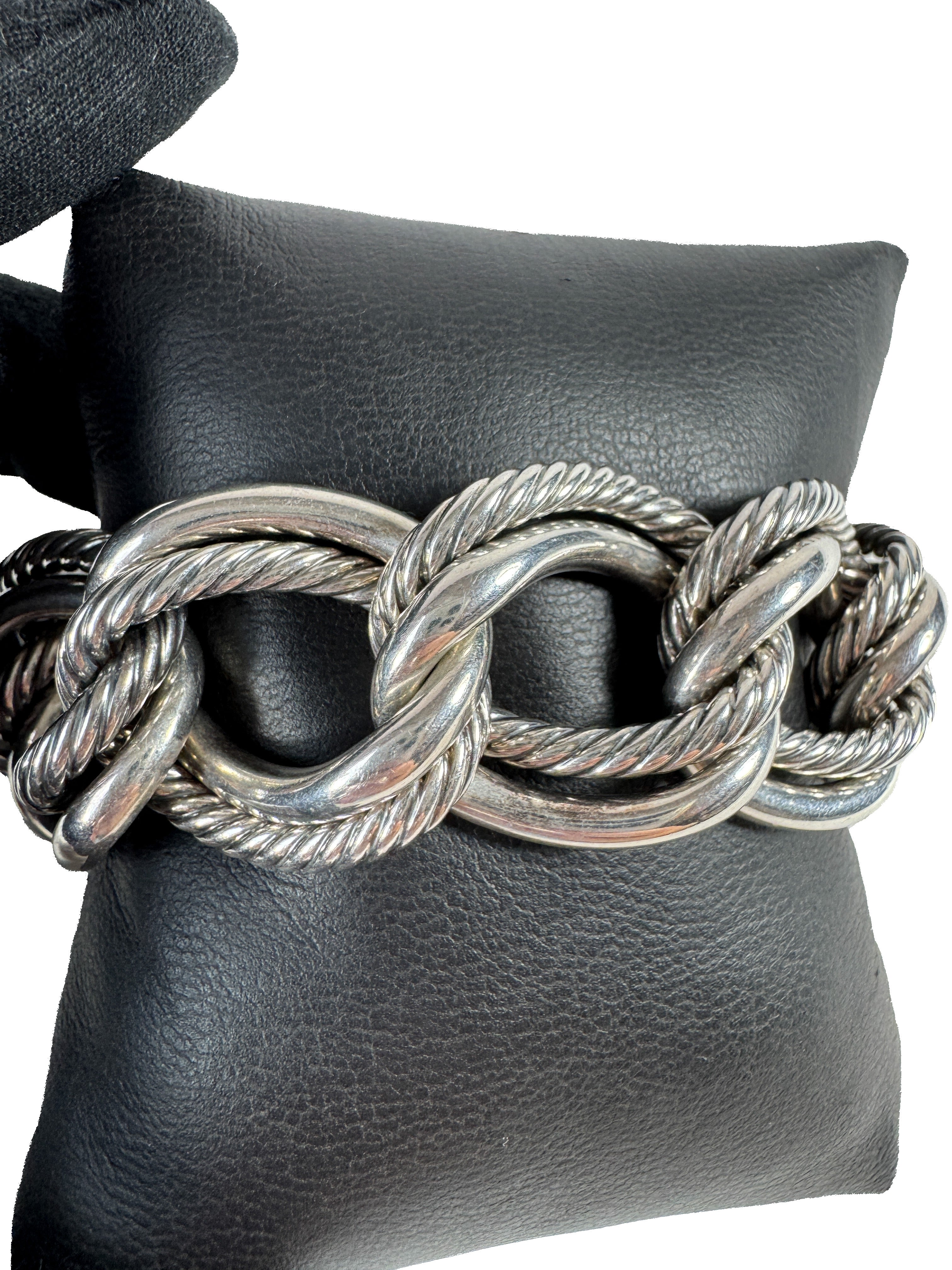 David Yurman double Cable Oval Link Bracelet